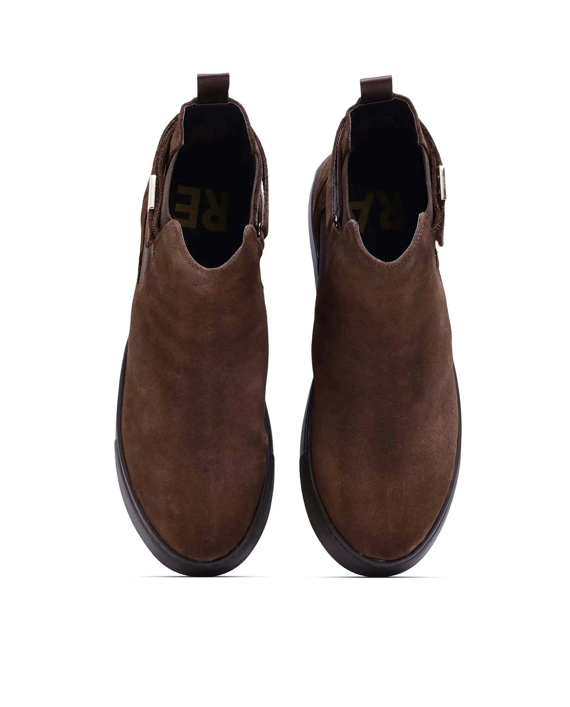Rare Rabbit Men Berus Dark Brown Suede Slip-on Closure Shoes - Image 4