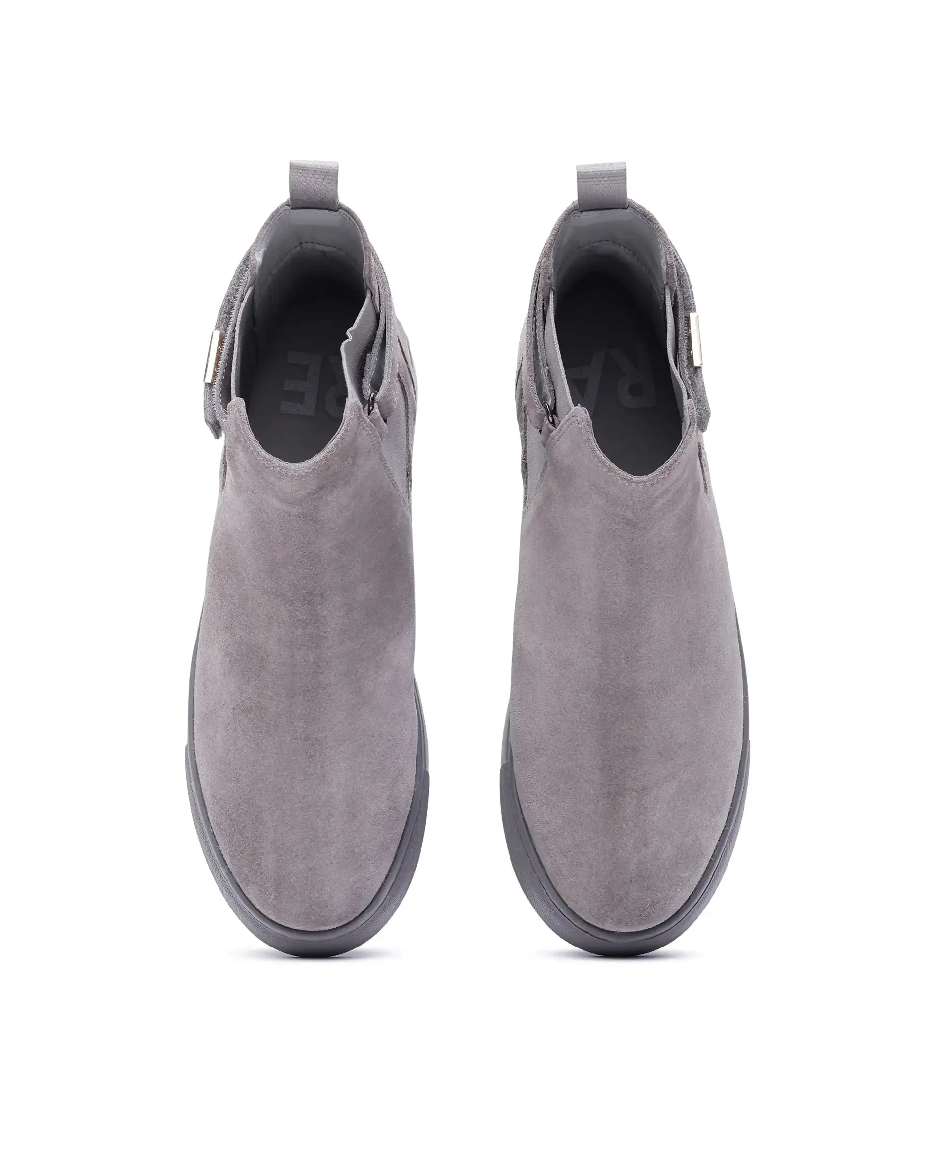 Rare Rabbit Men Berus Grey Suede Slip-on Closure Chelsea Shoes - Image 4
