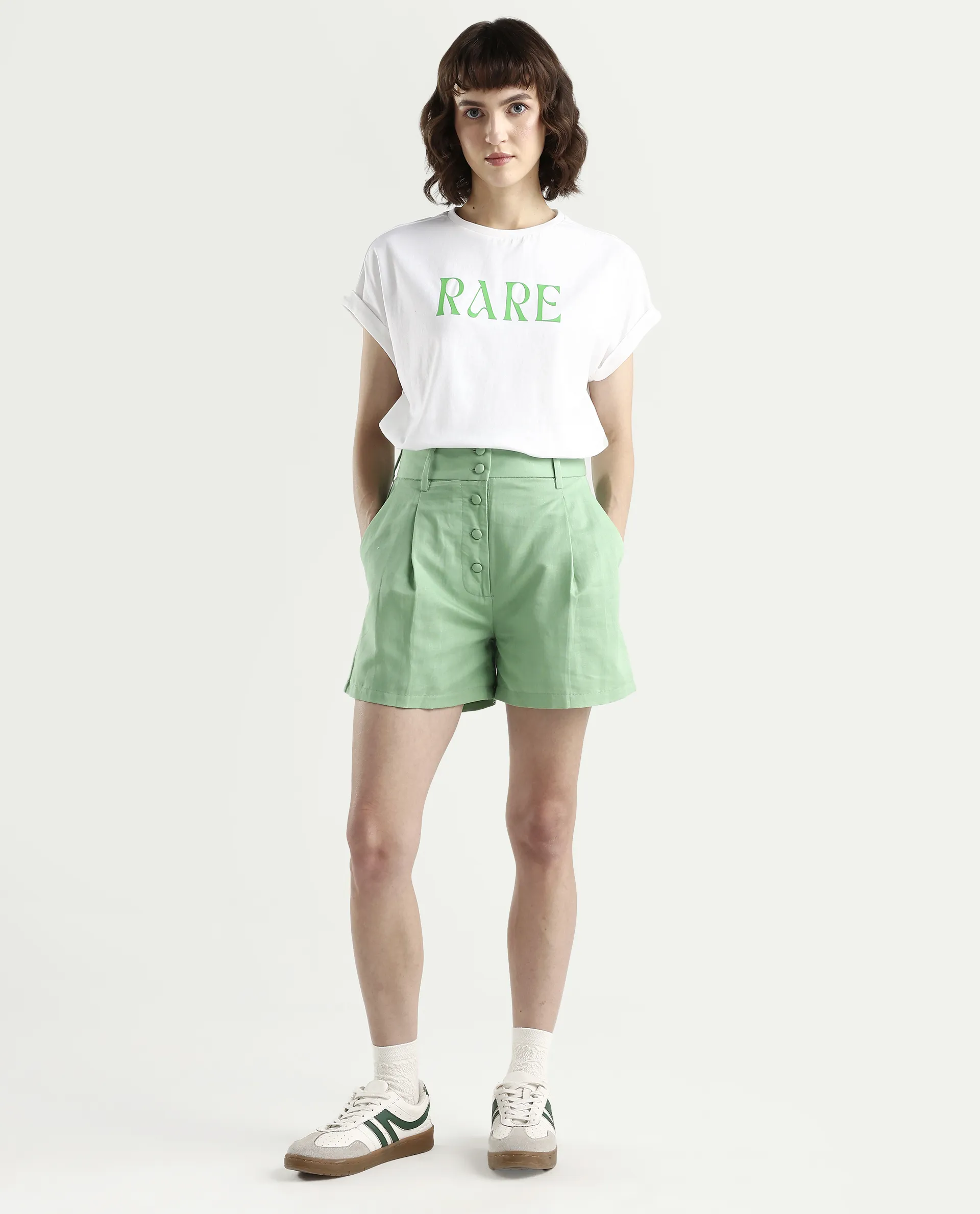Rareism Women's Bhars White Cotton Half Sleeve Regular Fit Printed T-Shirt - Image 2