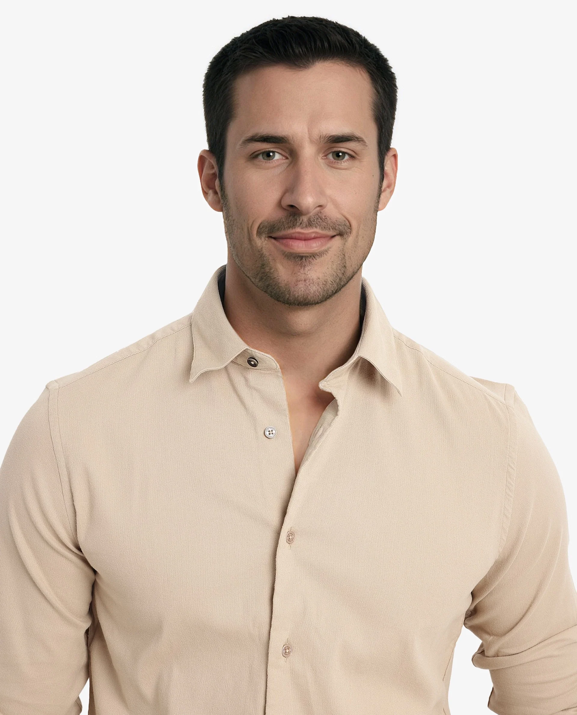 Rare Rabbit Men's Bicton Beige Cotton Plain Regular Fit Full Sleeve Collared Shirt - Image 7