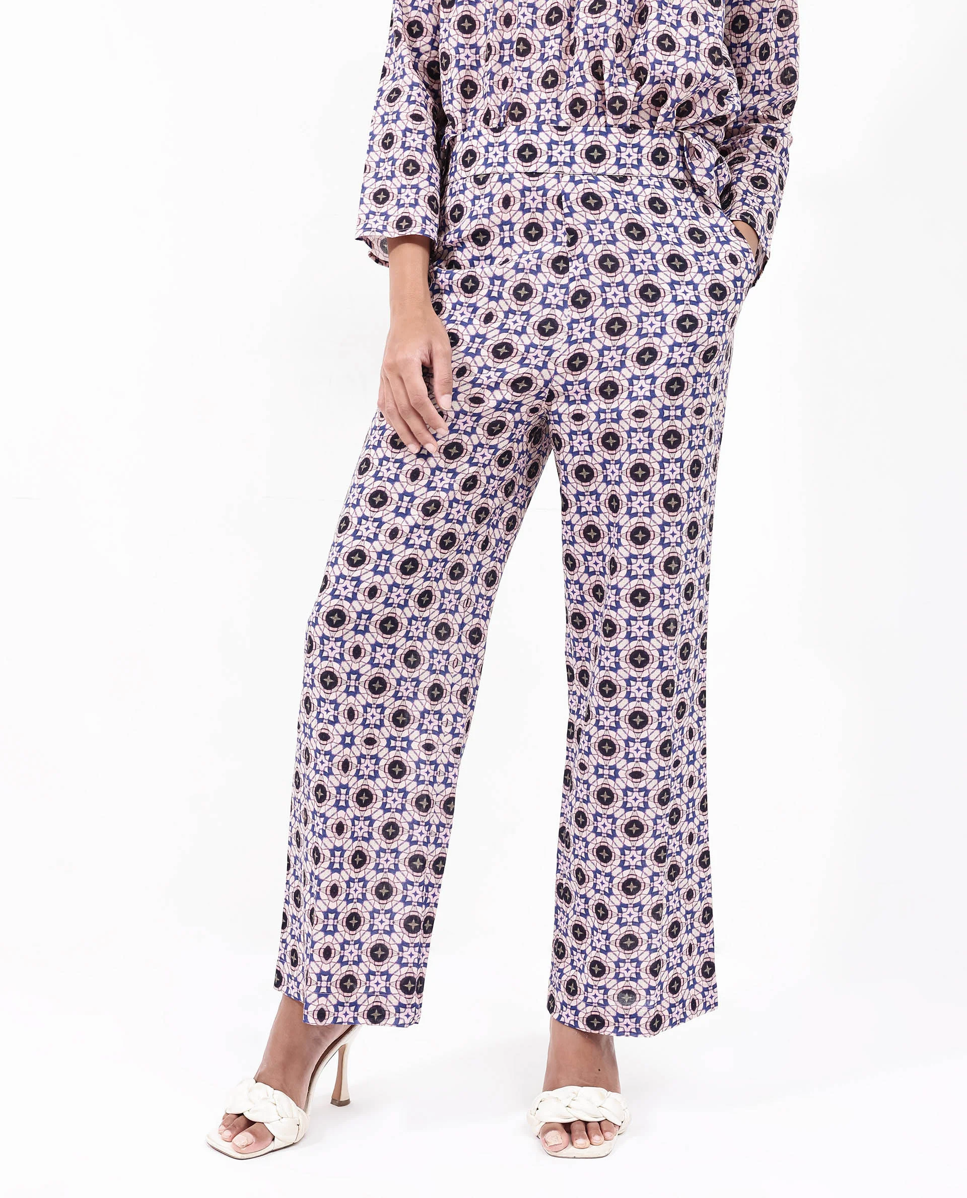 Rareism Women's Bina-B Multi Cotton Blend Paisley Print Ankle Length Straight Fit Trouser - Image 3