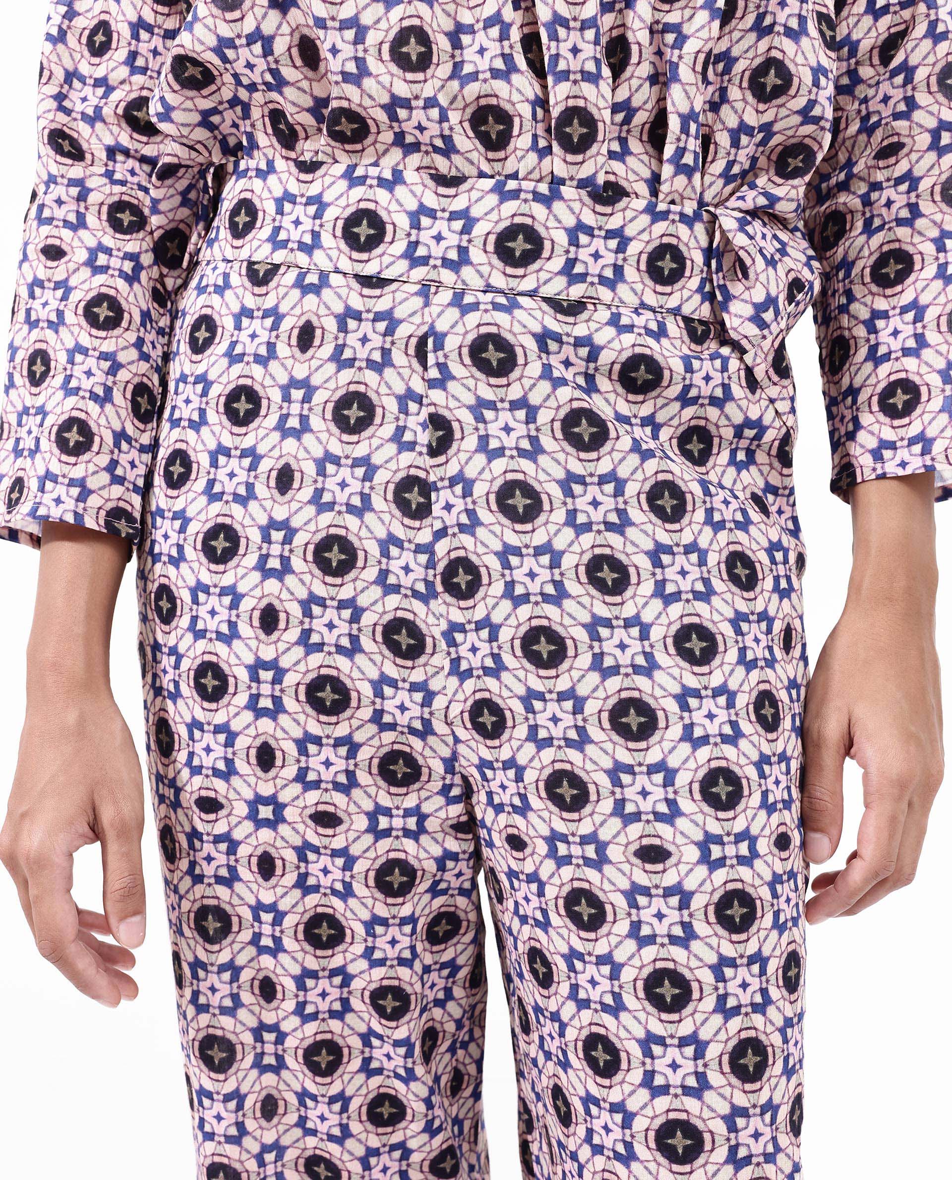 Rareism Women's Bina-B Multi Cotton Blend Paisley Print Ankle Length Straight Fit Trouser - Image 4