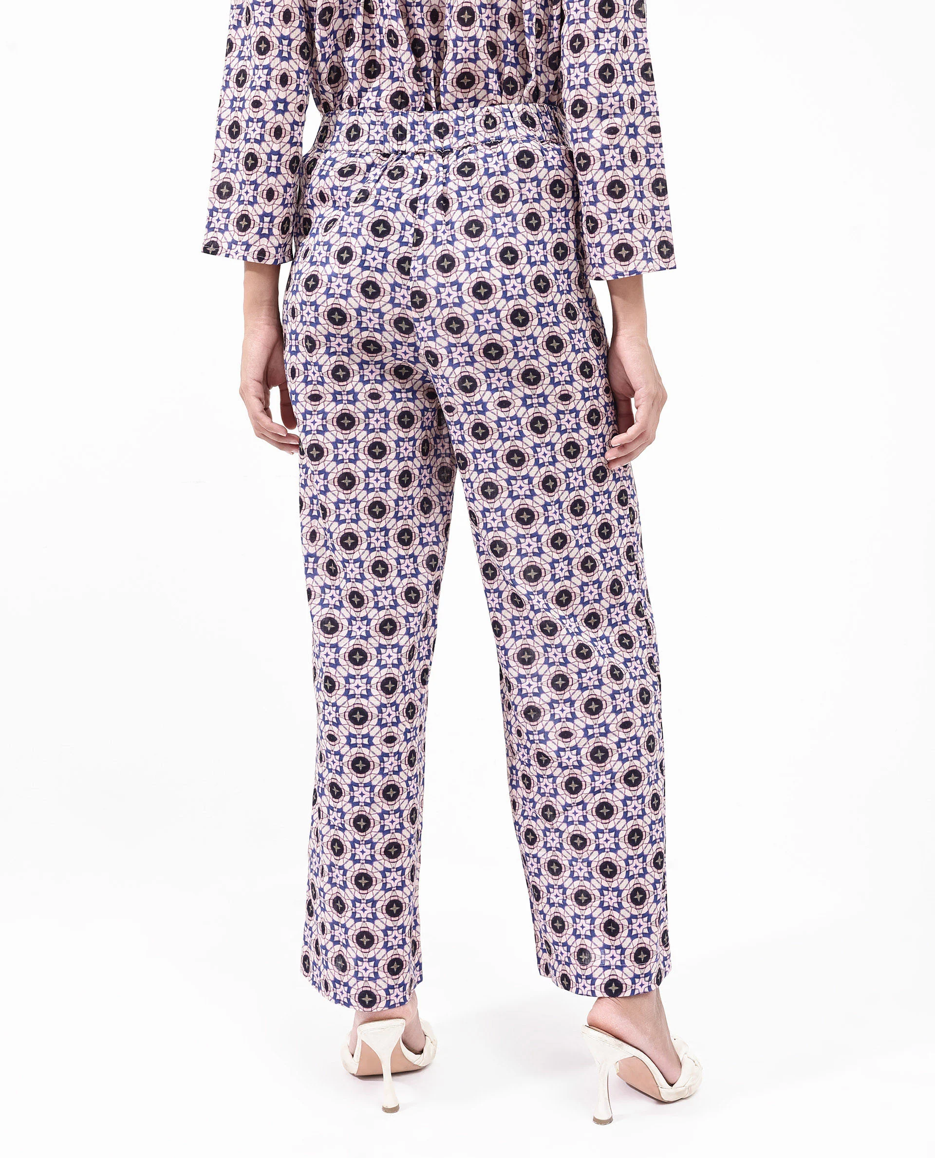Rareism Women's Bina-B Multi Cotton Blend Paisley Print Ankle Length Straight Fit Trouser - Image 8