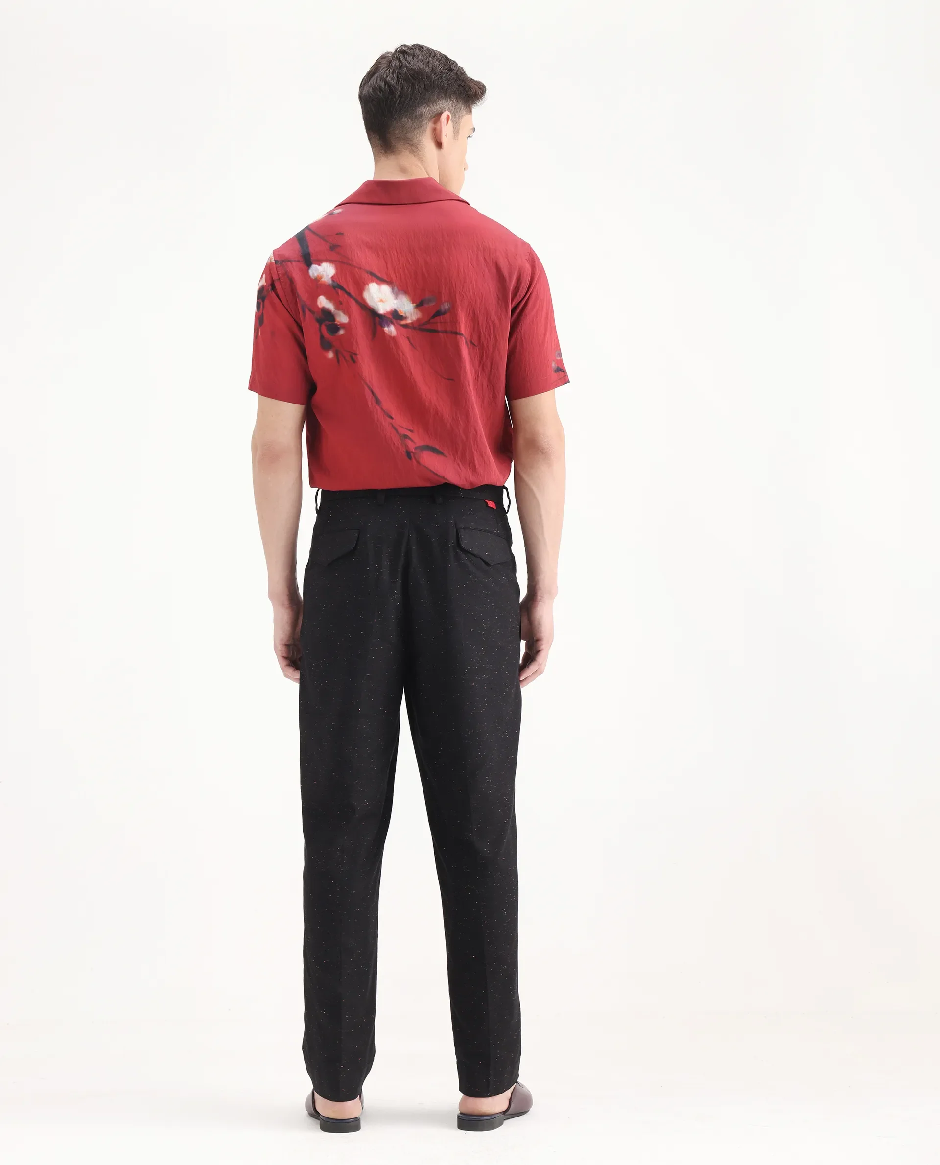 Rare Rabbit Men's Biot Black Cotton Blend Plain Relaxed Fit Trouser - Image 8