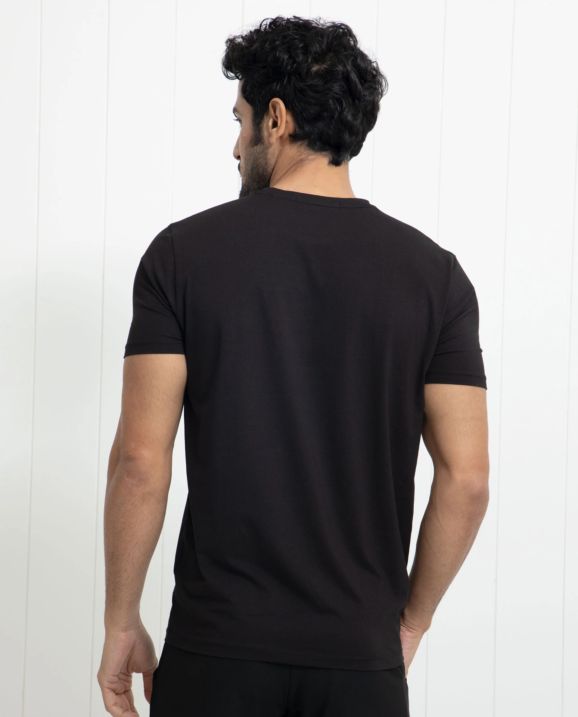 Rare Rabbit Men's Bircher Black Cotton Monogram Print Slim Fit Half Sleeve Crew Neck T-Shirt - Image 10