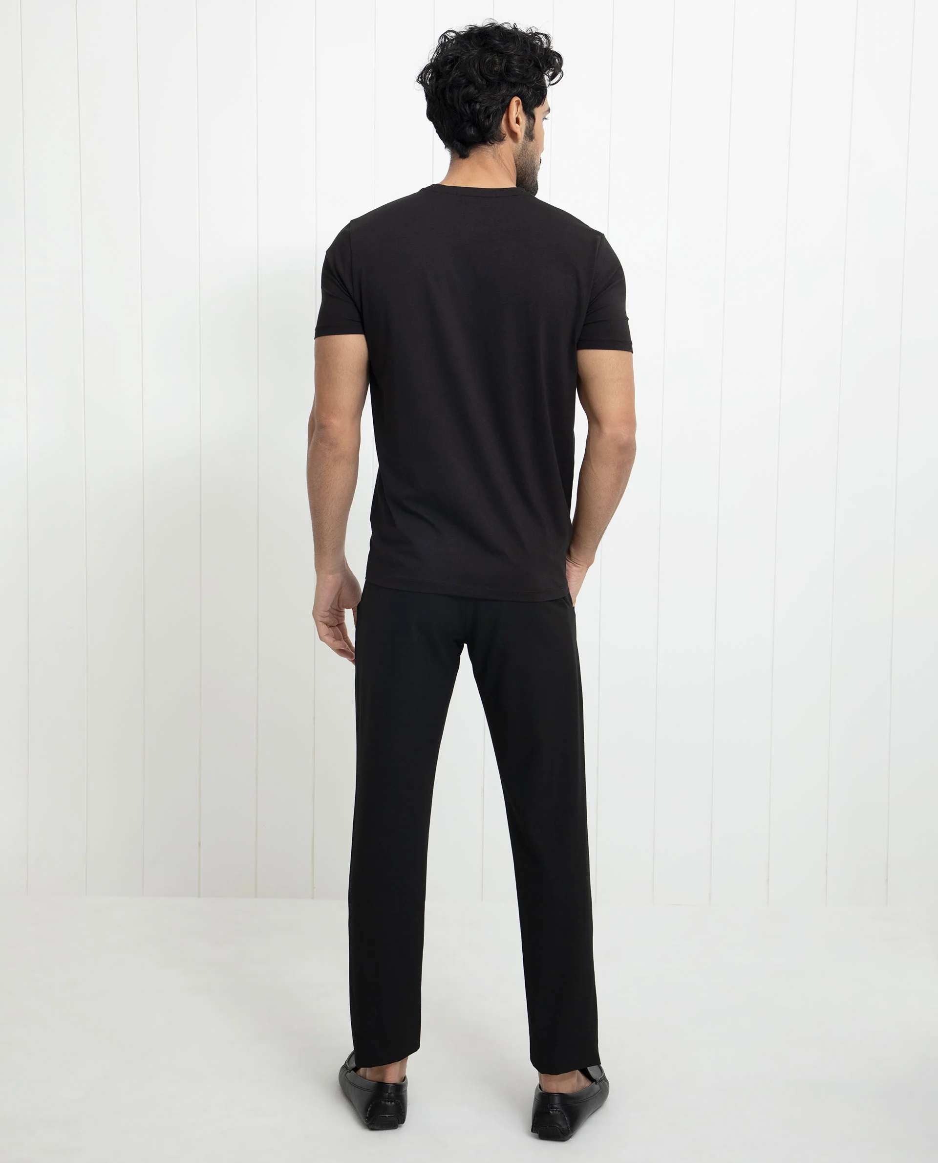 Rare Rabbit Men's Bircher Black Cotton Monogram Print Slim Fit Half Sleeve Crew Neck T-Shirt - Image 11