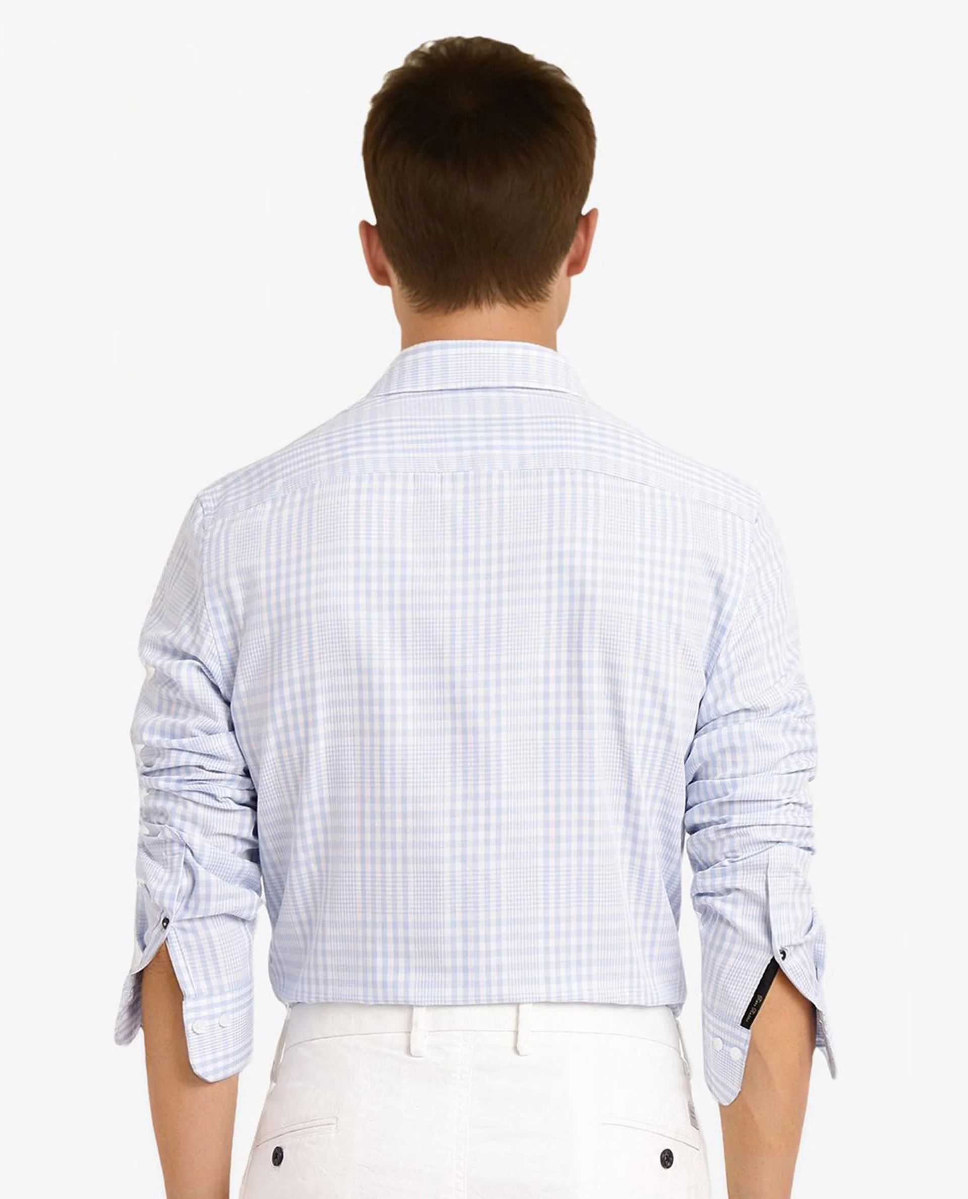 Rare Rabbit Men's Bisk Light Blue Cotton Checked Print Regular Fit Full Sleeve Collared Shirt - Image 4