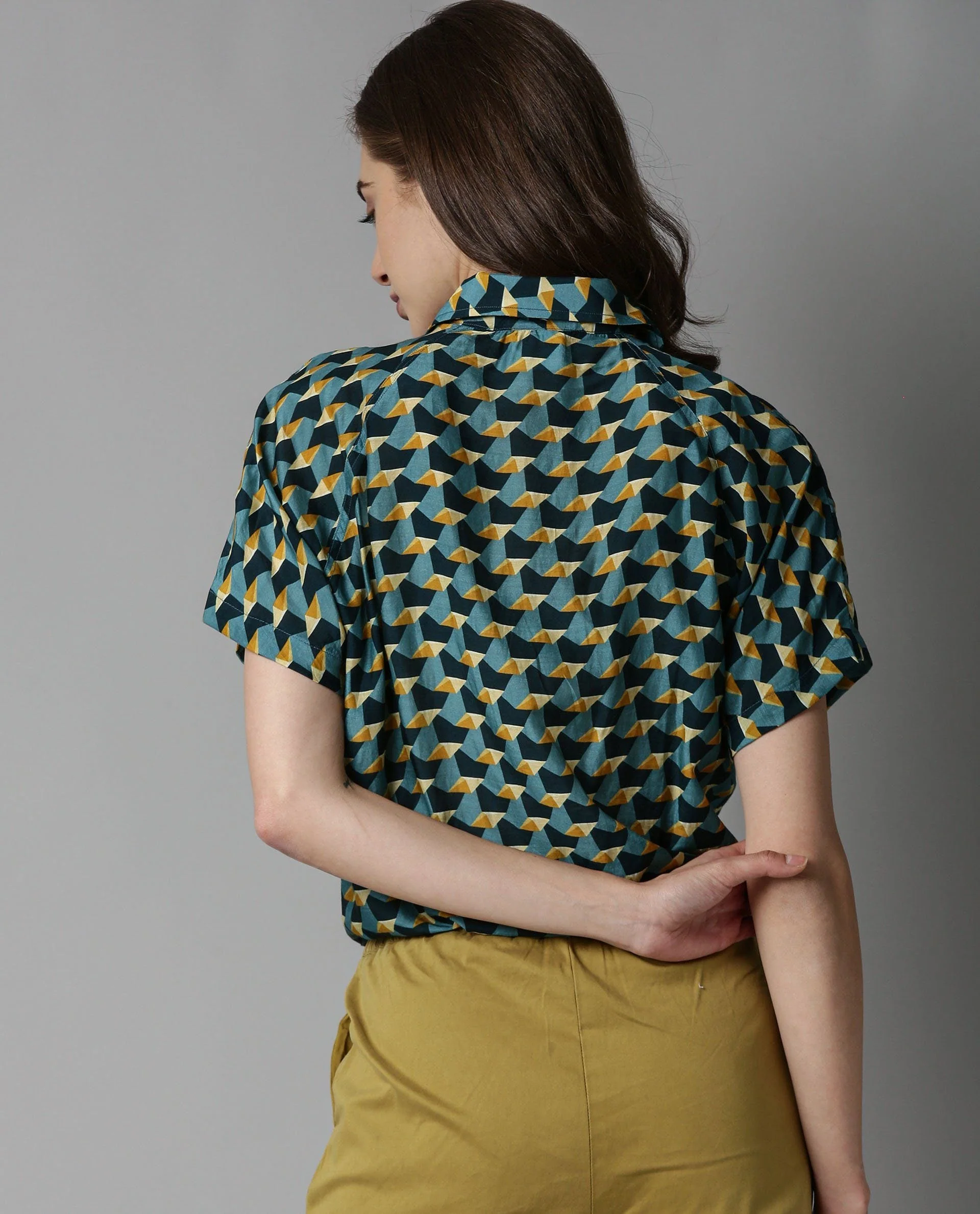 Rareism Women Biza Blue Top Short Sleeves Printed - Image 6