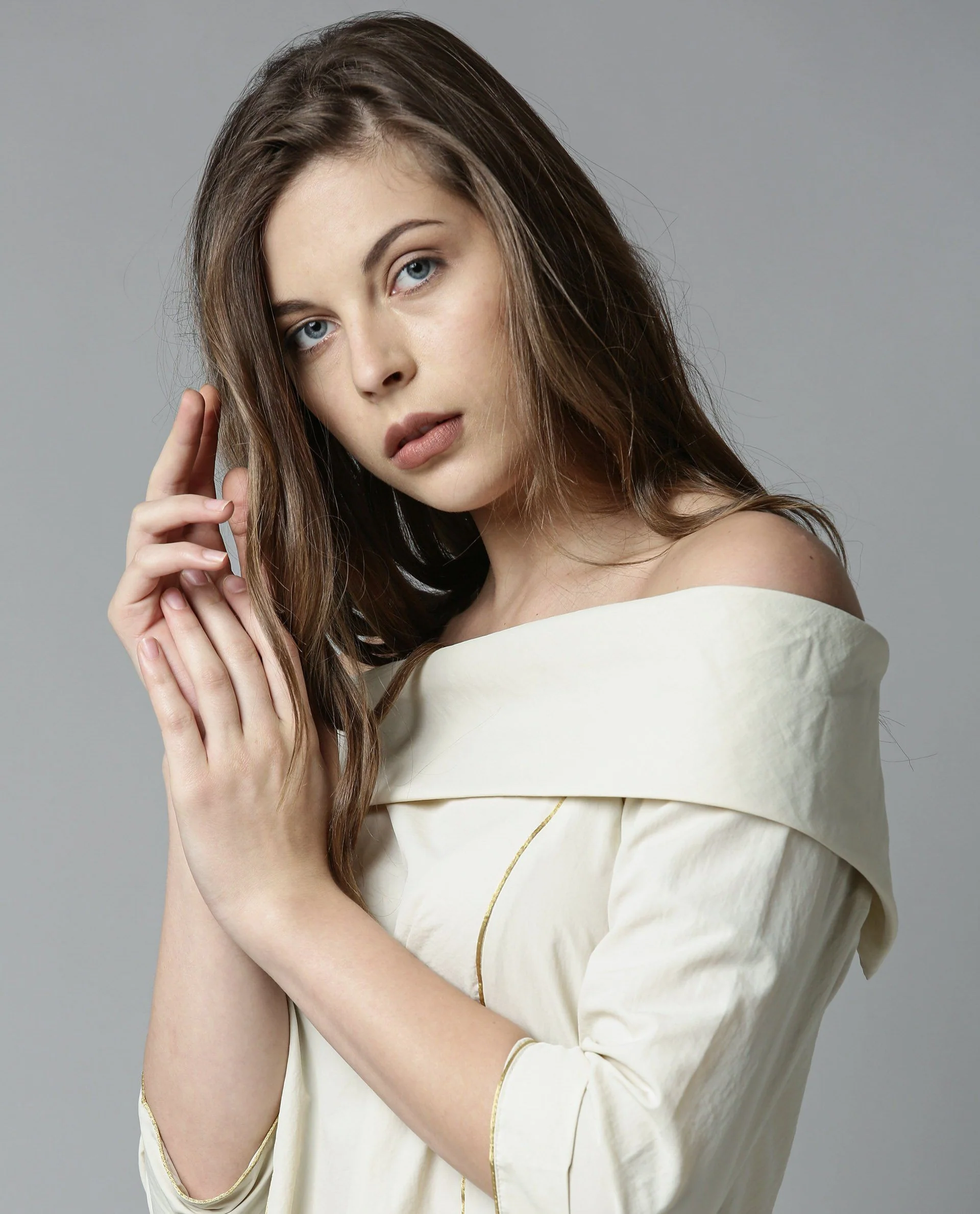 Rareism Women Bless Beige Dress Full Sleeves Solid - Image 2
