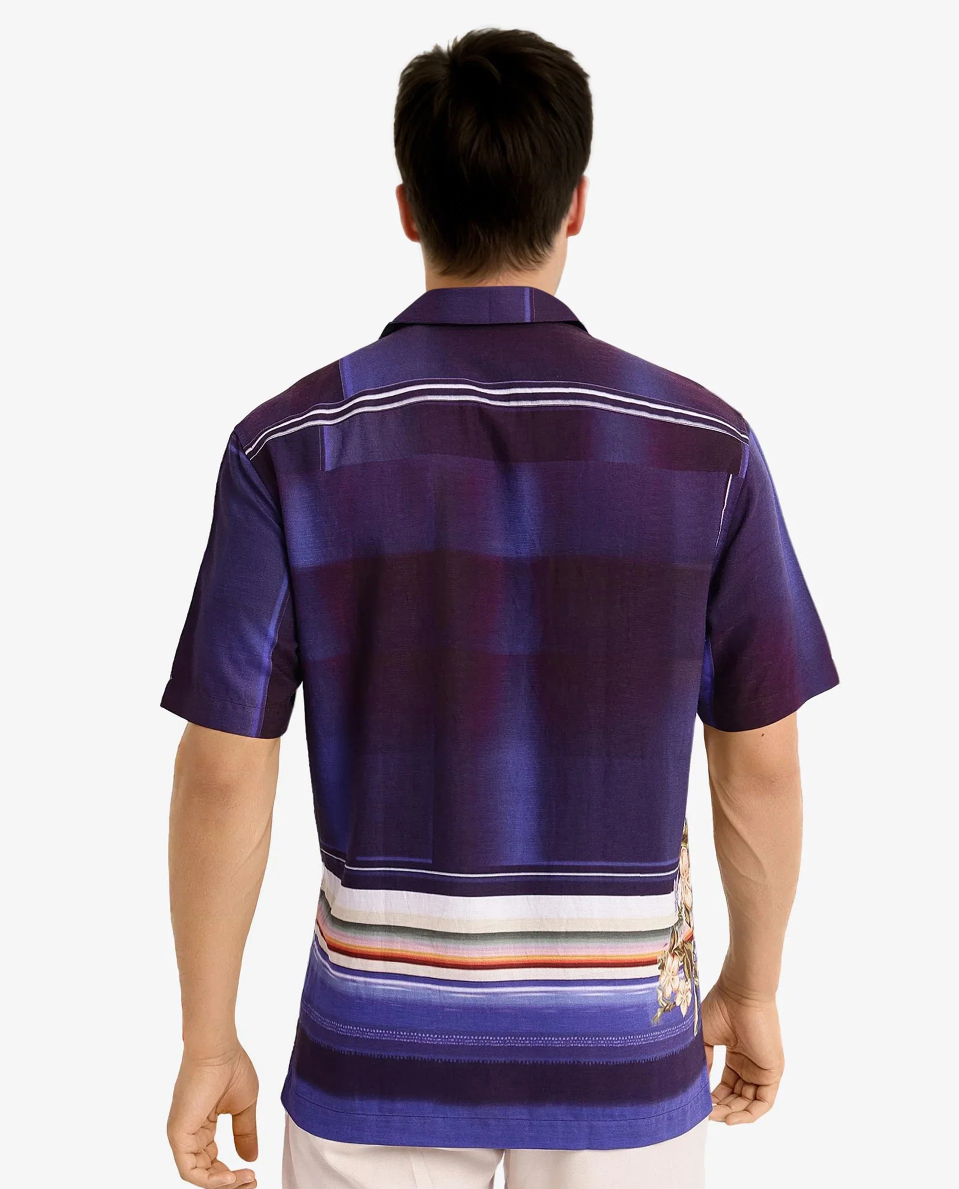 Rare Rabbit Men's Blib Blue Viscose Floral Print Boxy Fit Half Sleeve Cuban Collar Shirt - Image 4