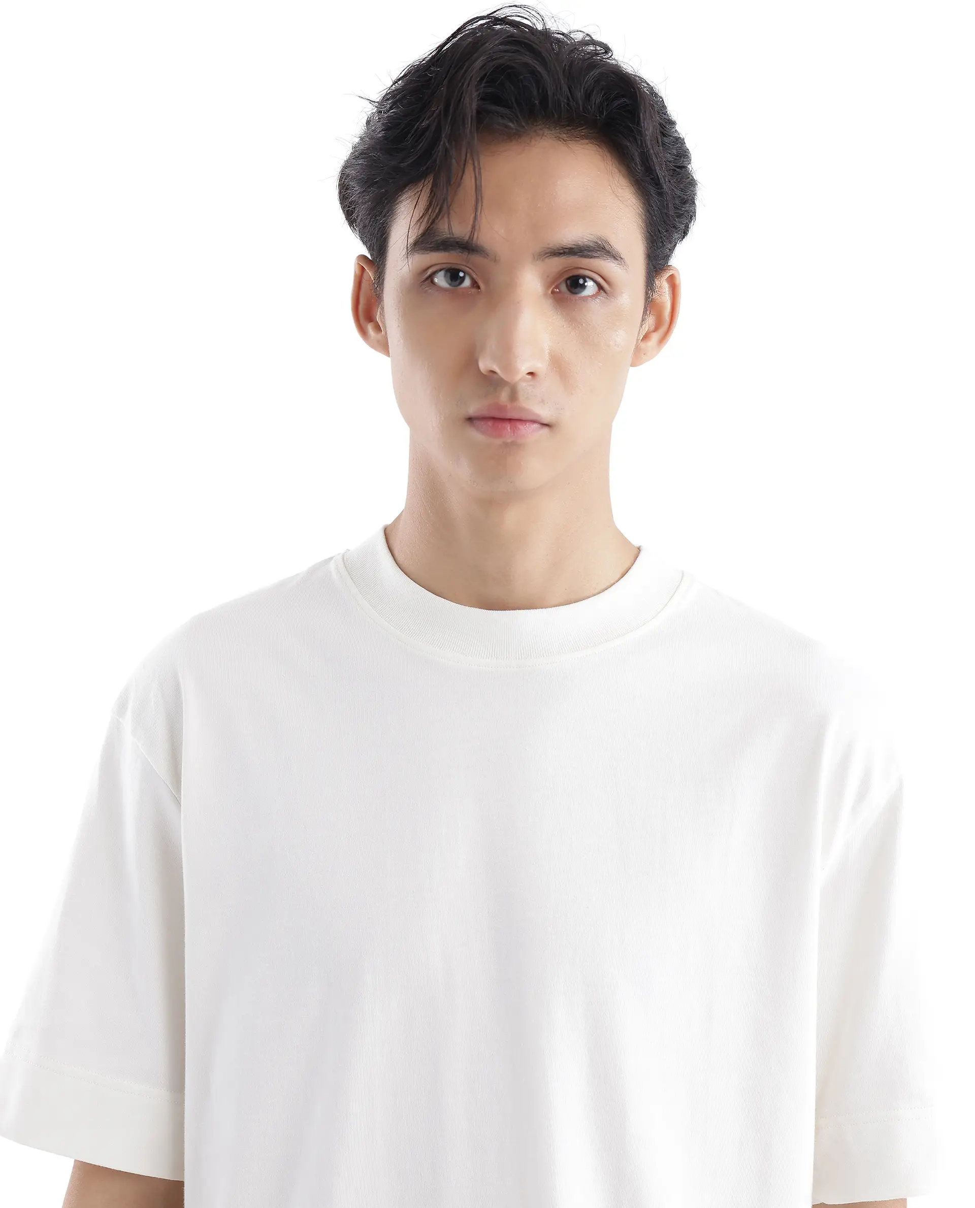 Rare Rabbit Men's Blin Off White Cotton Graphic Print Oversized Fit Half Sleeve Crew Neck T-Shirt - Image 6