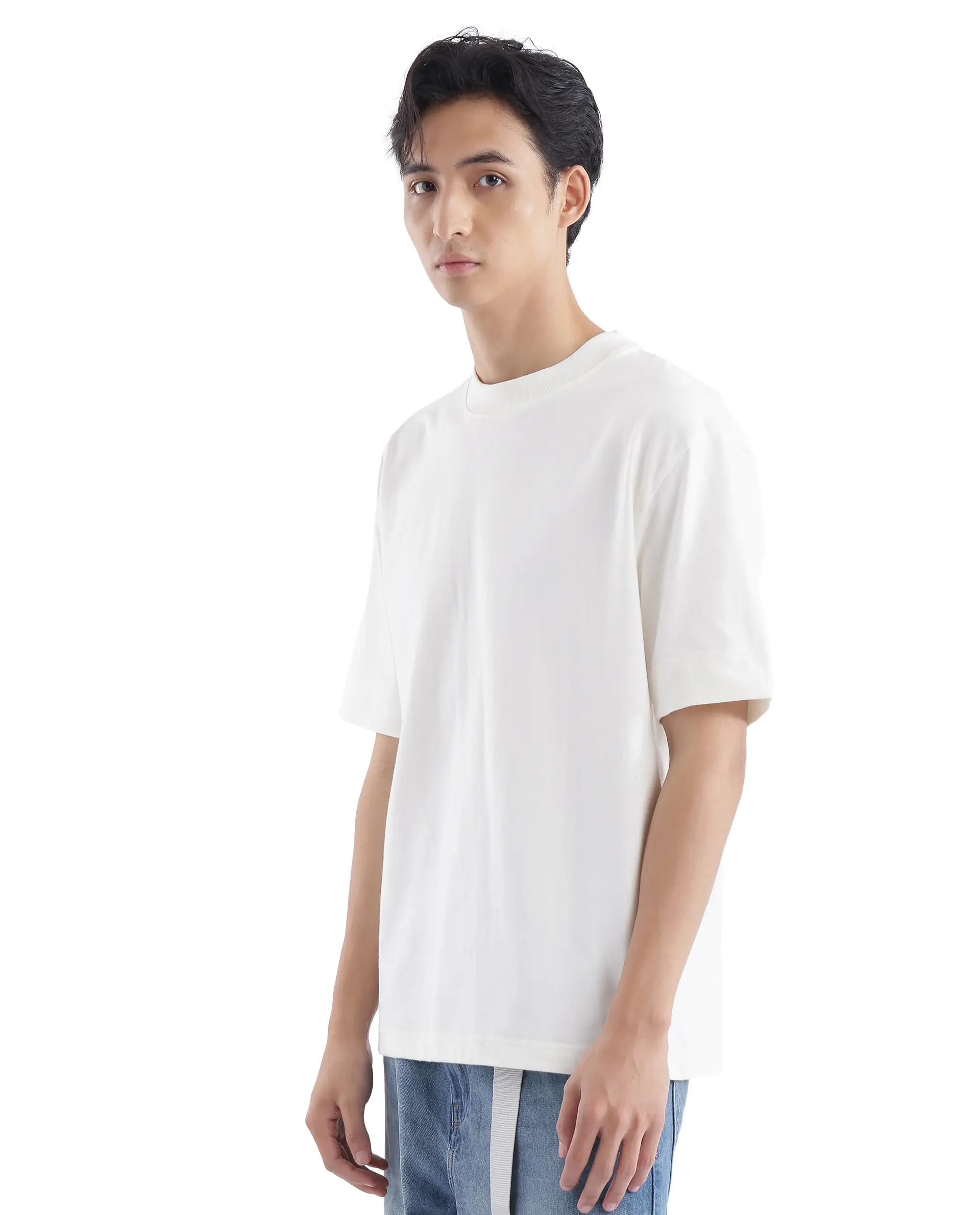 Rare Rabbit Men's Blin Off White Cotton Graphic Print Oversized Fit Half Sleeve Crew Neck T-Shirt - Image 7