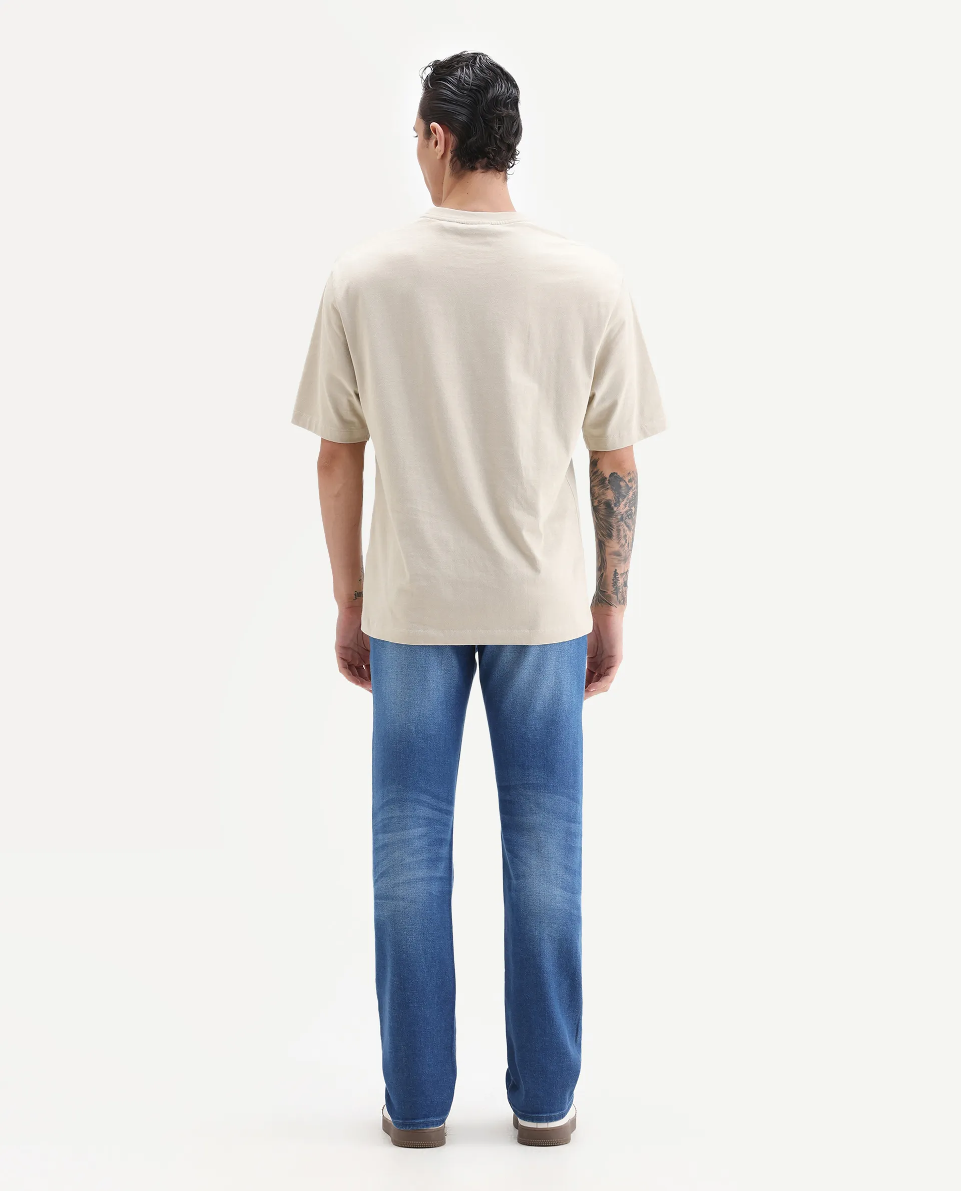 Rare Rabbit Men's Bluxx- 1 Blue Cotton Blend Fabric Morris Regular Plain Jeans - Image 8