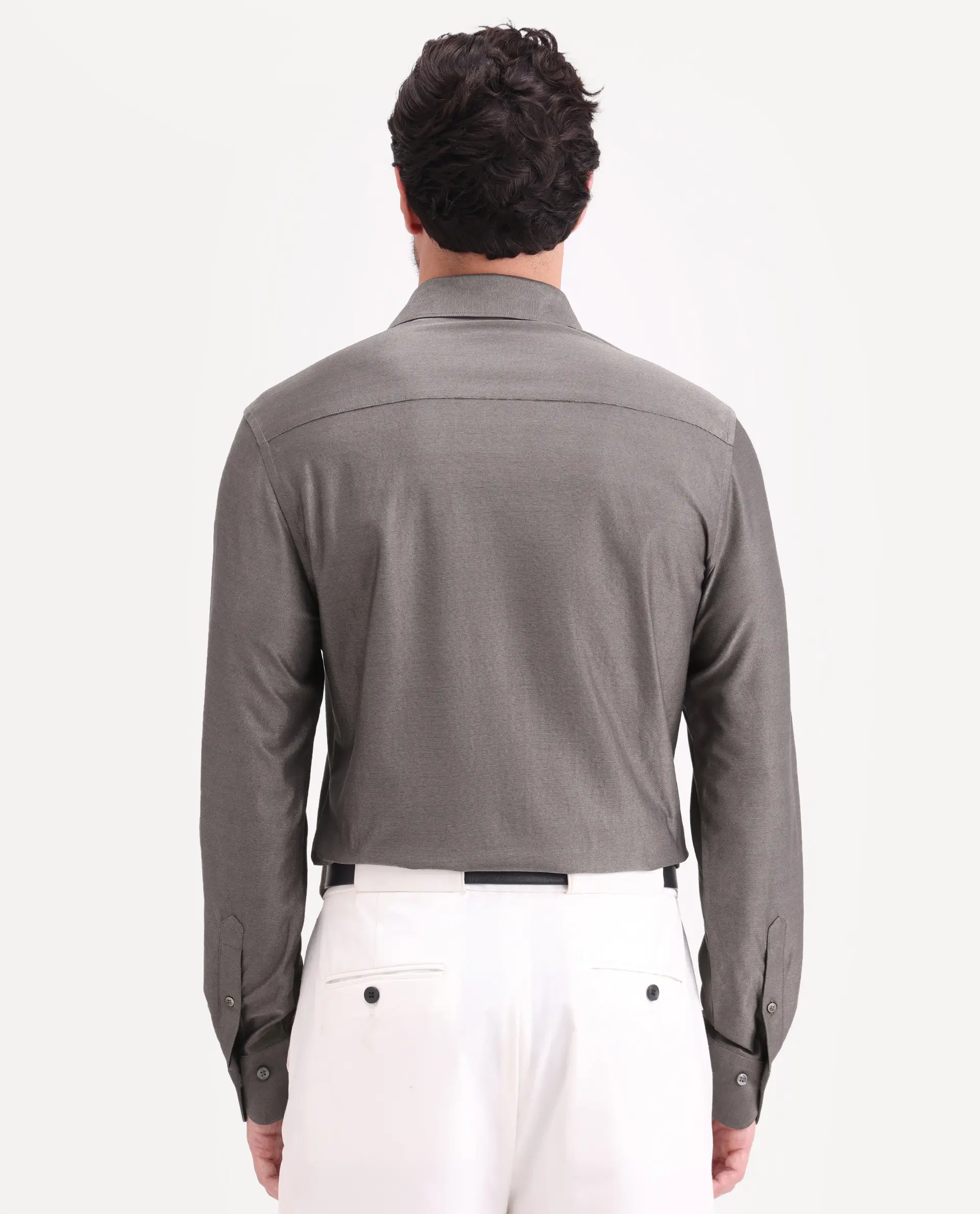 Rare Rabbit Men's Bogi Dusky Brown Cotton Blend Full Sleeve Spread Collar Regular Fit Plain Shirt - Image 7