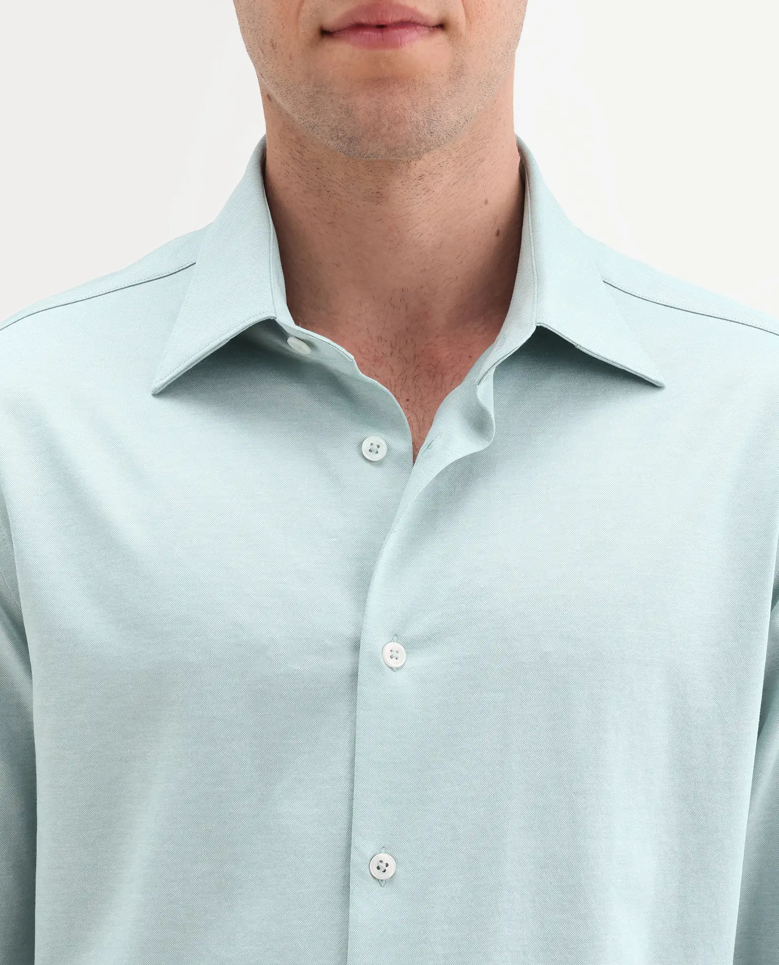 Rare Rabbit Men's Bogi Light Green Cotton Blend Full Sleeve Spread Collar Regular Fit Plain Shirt - Image 3