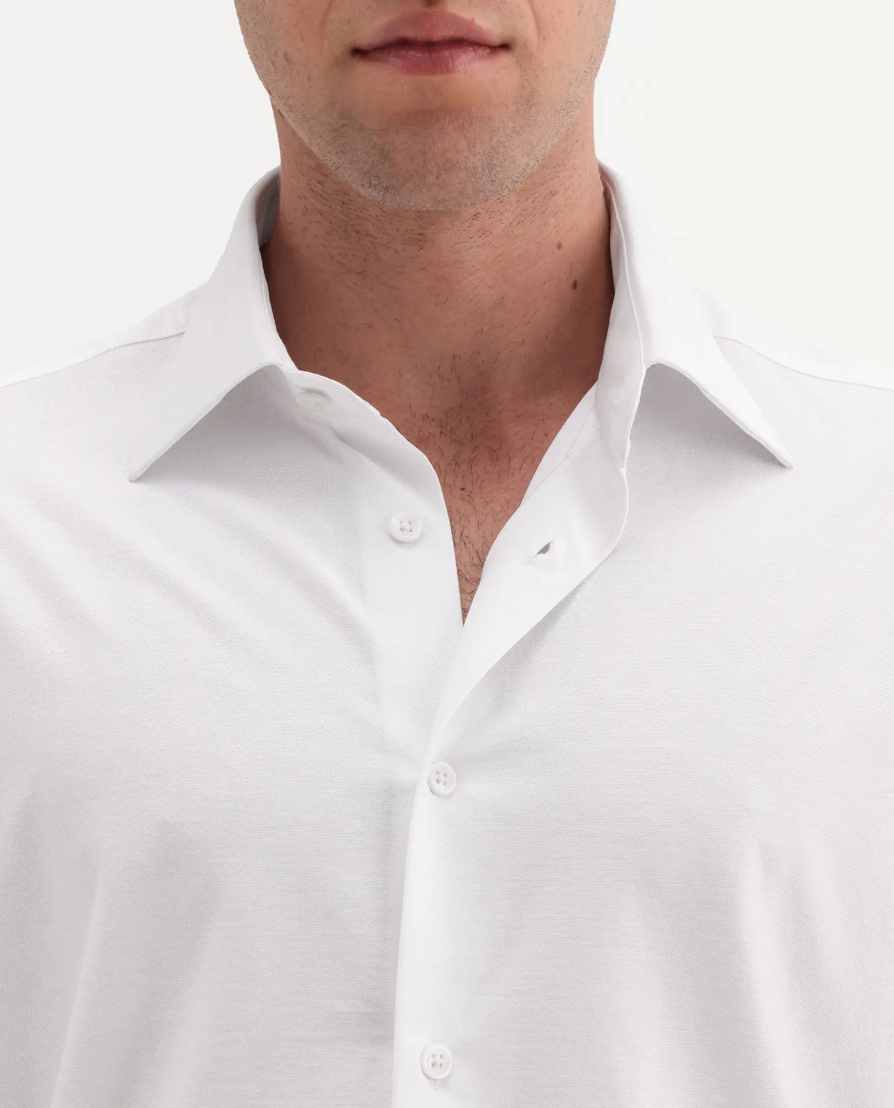 Rare Rabbit Men's Bogi White Cotton Blend Full Sleeve Spread Collar Regular Fit Plain Shirt - Image 3