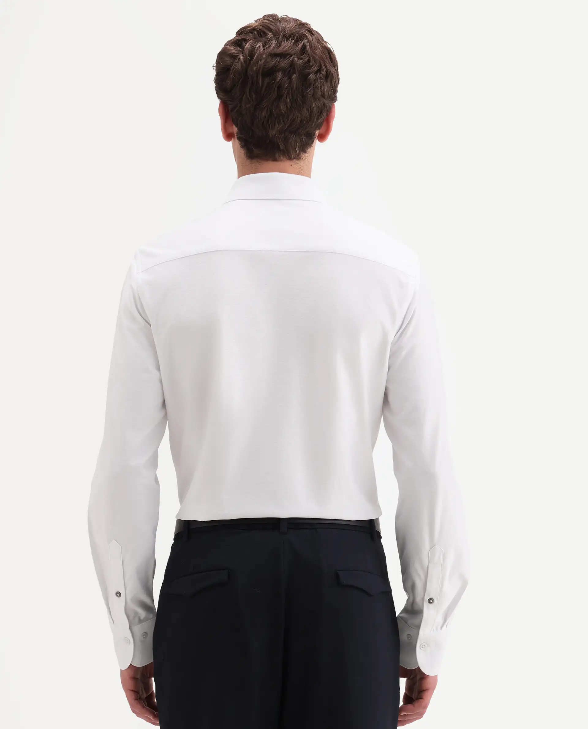 Rare Rabbit Men's Bogi White Cotton Blend Full Sleeve Spread Collar Regular Fit Plain Shirt - Image 7
