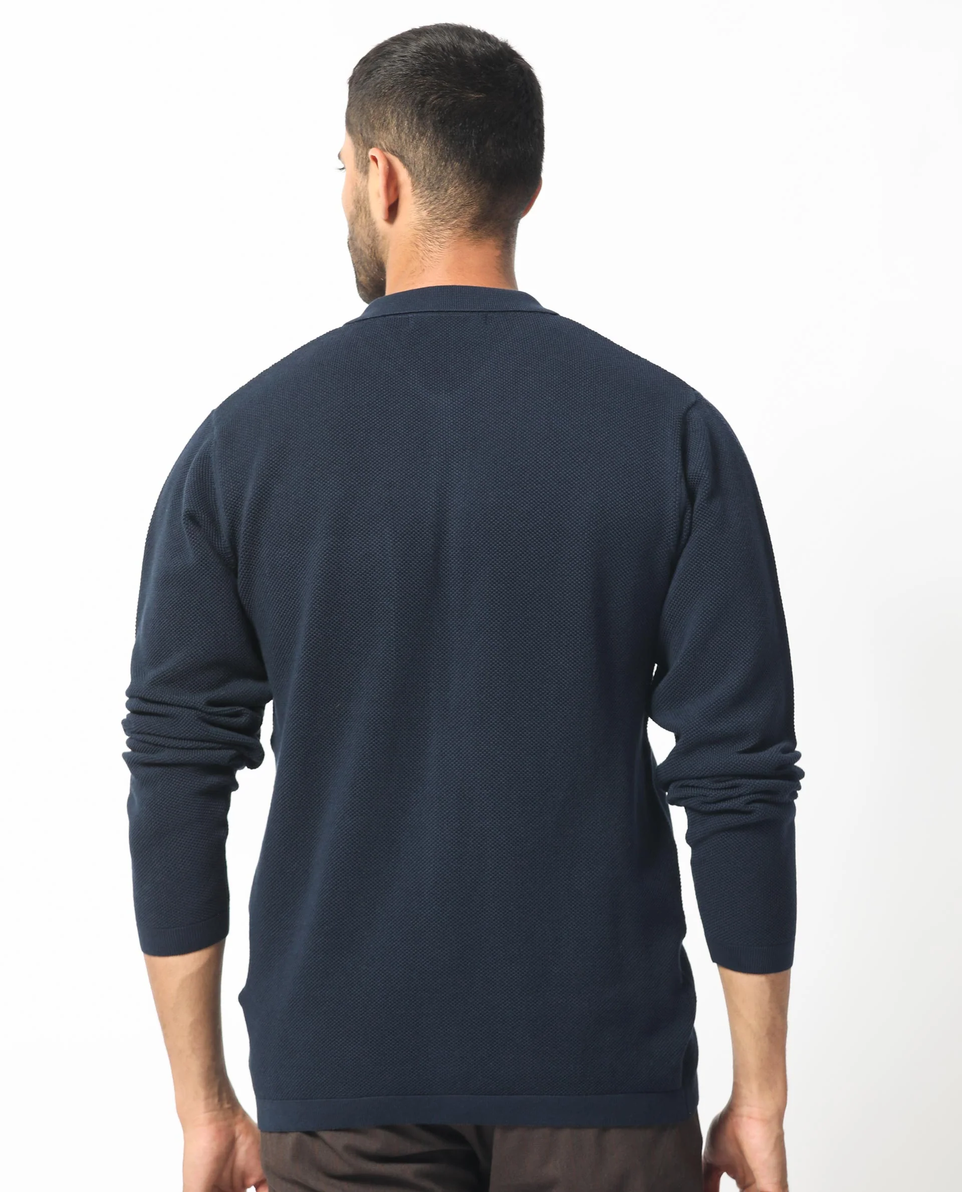 Rare Rabbit Men's Boise Ls Navy Cotton Plain Regular Fit Full Sleeve Collared Shirt - Image 9