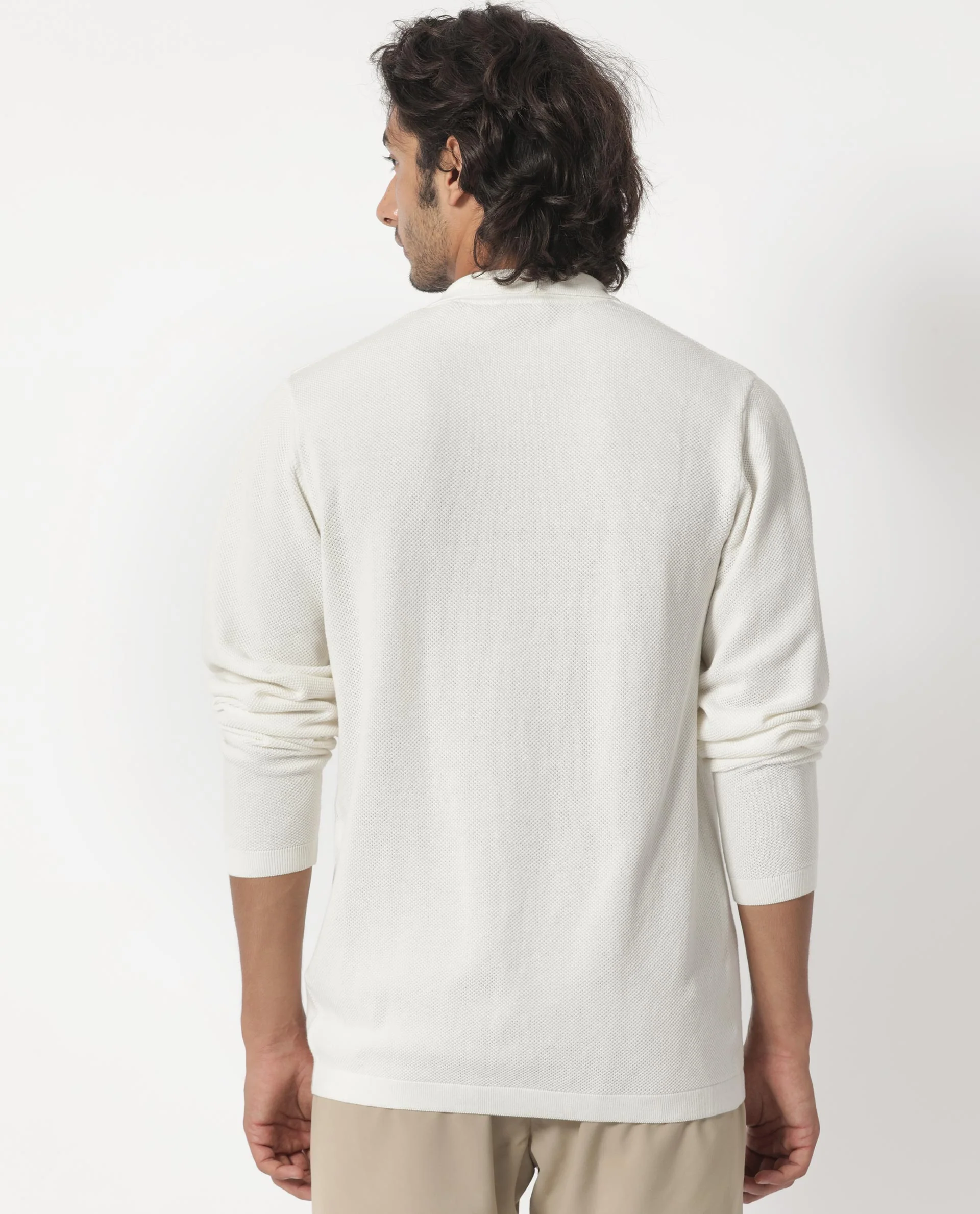 Rare Rabbit Men's Boise Ls Off White Cotton Plain Regular Fit Spread Collar Shirt - Image 8