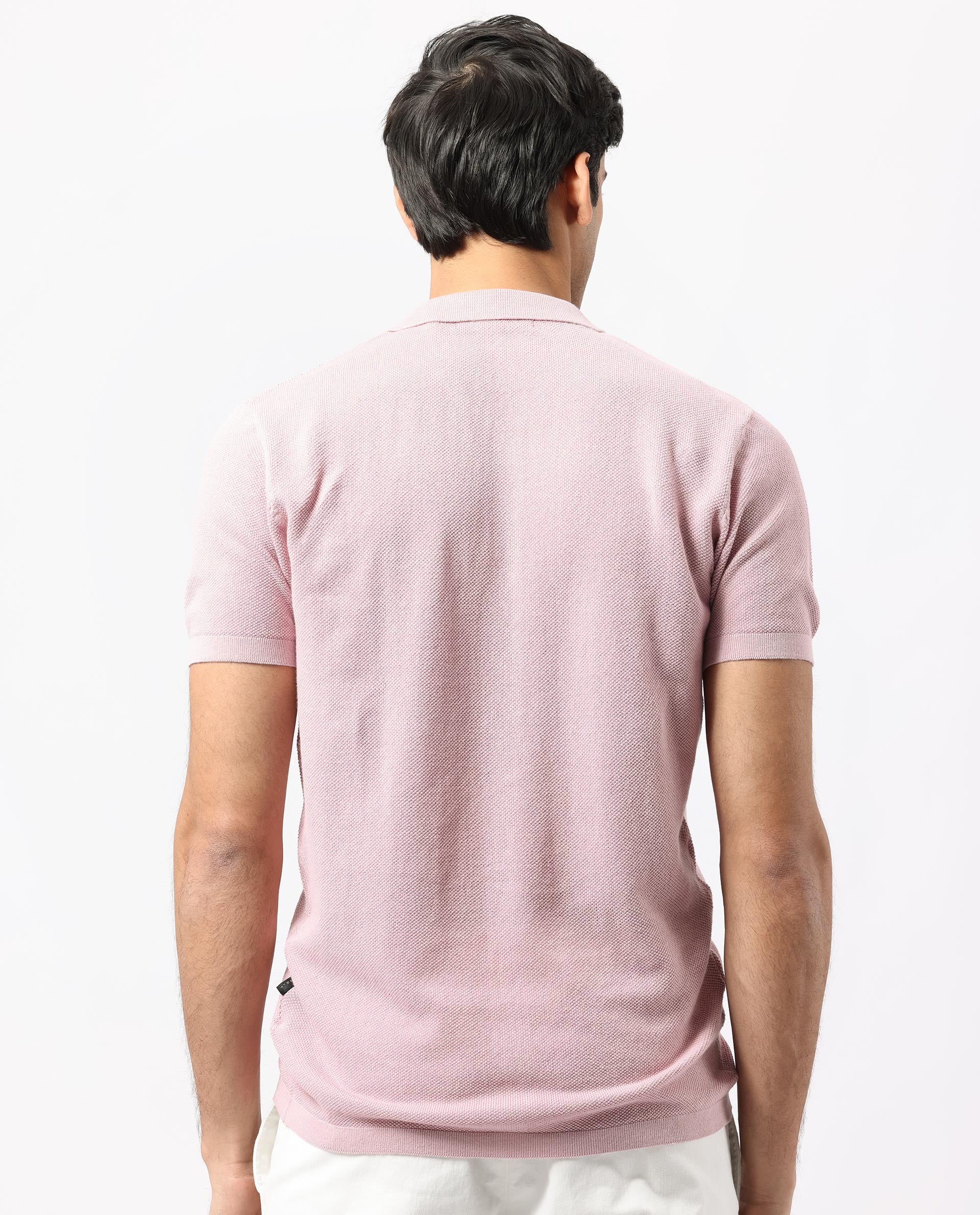 Rare Rabbit Men's Boise Ss Dusky Pink Cotton Plain Regular Fit Half Sleeve Collared Shirt - Image 9