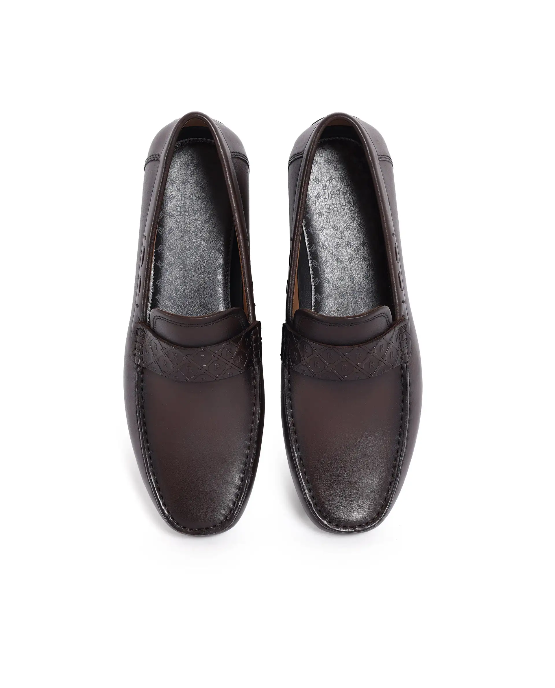 Rare Rabbit Men's Bold Brown Slip-On Monotone Genuine Leather Driver Moccasin - Image 4