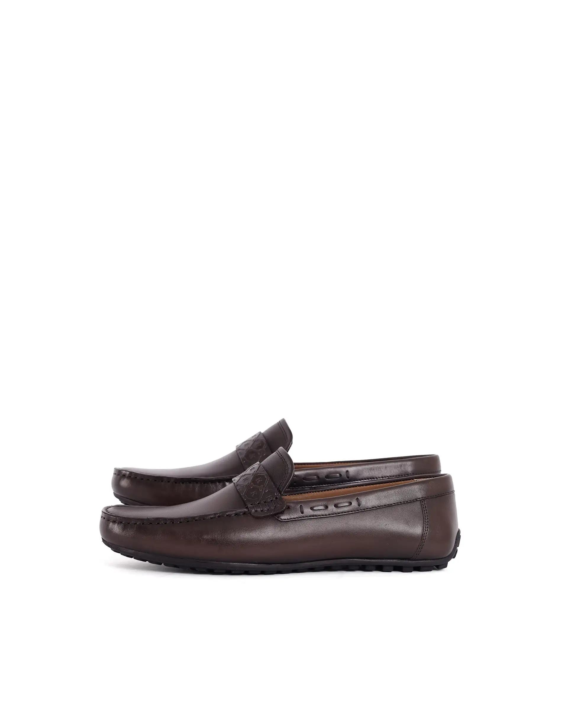 Rare Rabbit Men's Bold Brown Slip-On Monotone Genuine Leather Driver Moccasin - Image 5