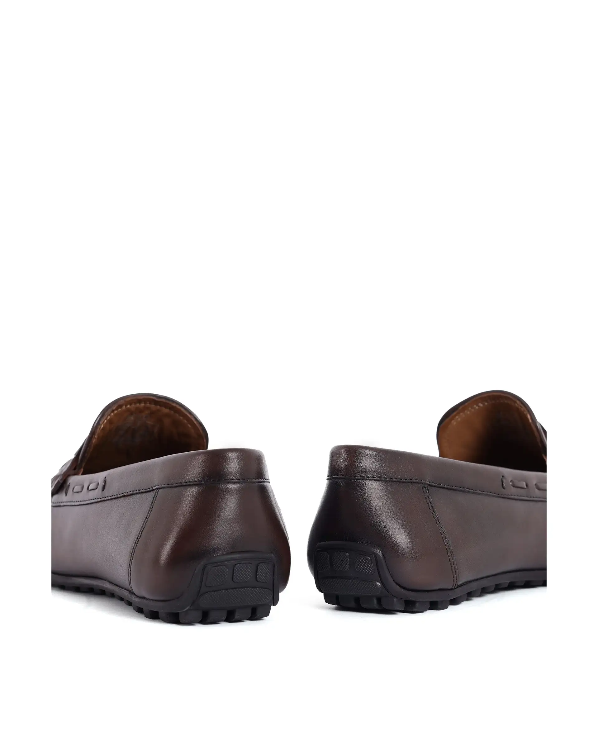 Rare Rabbit Men's Bold Brown Slip-On Monotone Genuine Leather Driver Moccasin - Image 6