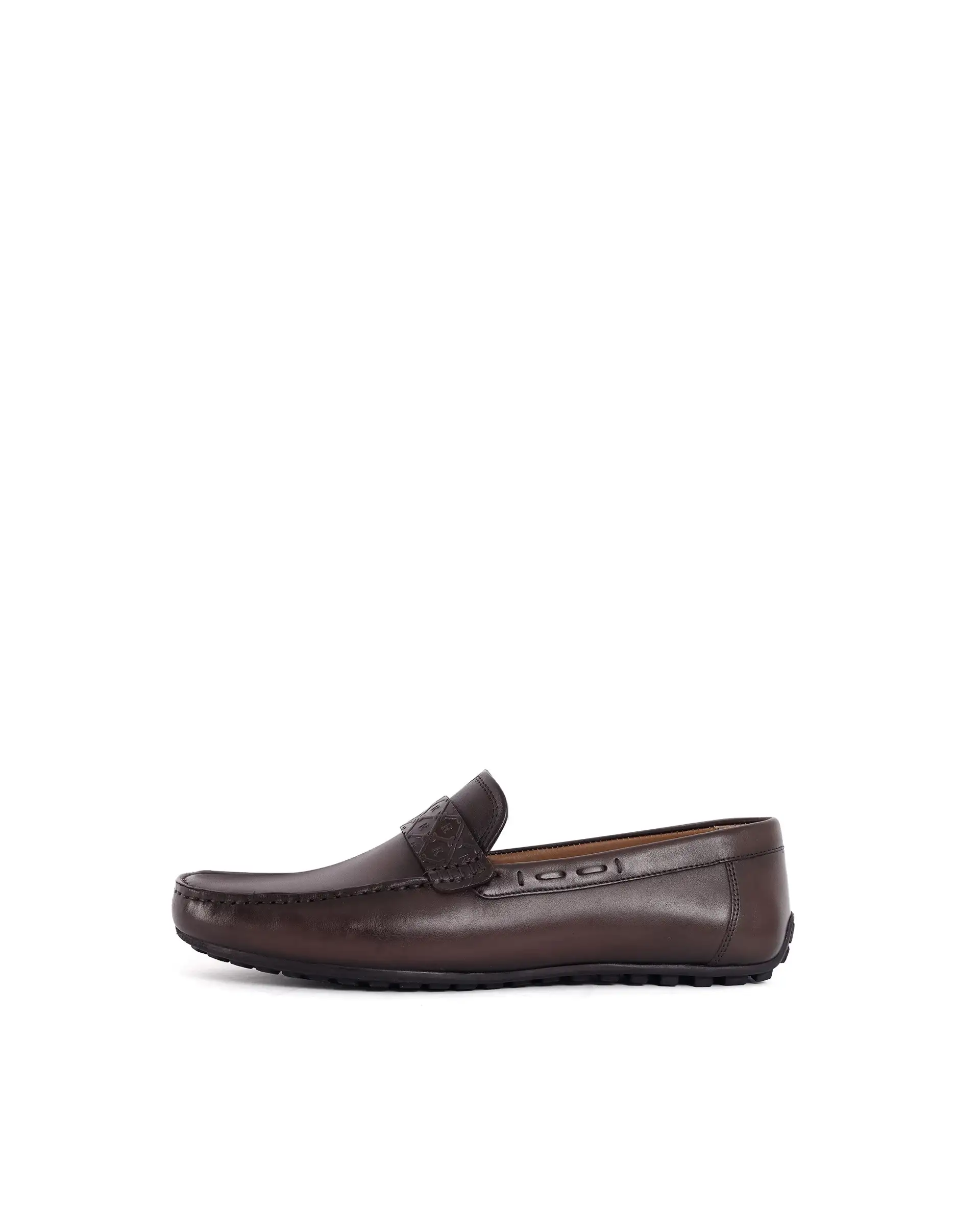 Rare Rabbit Men's Bold Brown Slip-On Monotone Genuine Leather Driver Moccasin - Image 8