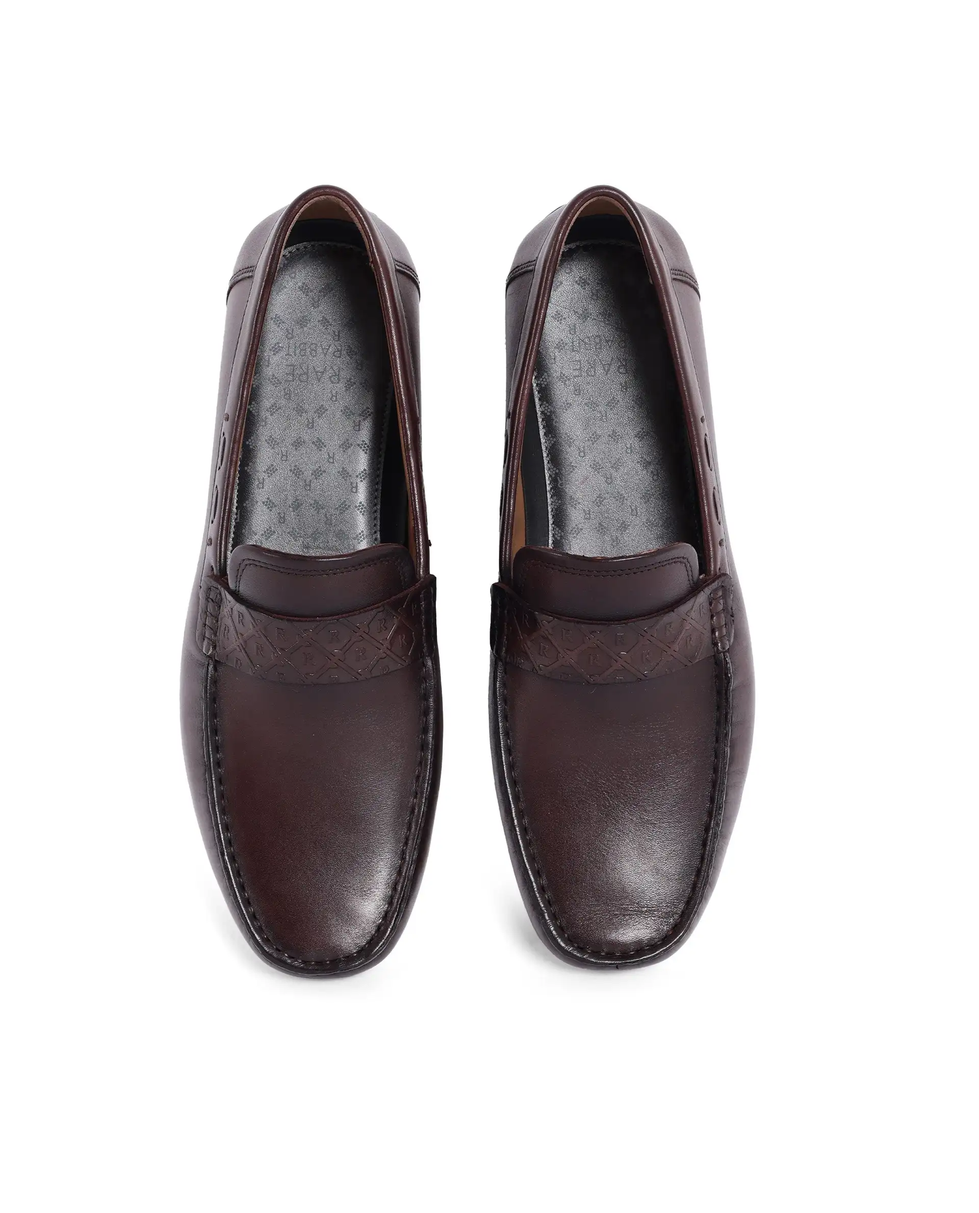 Rare Rabbit Men's Bold Burgundy Slip-On Monotone Genuine Leather Driver Moccasin - Image 4