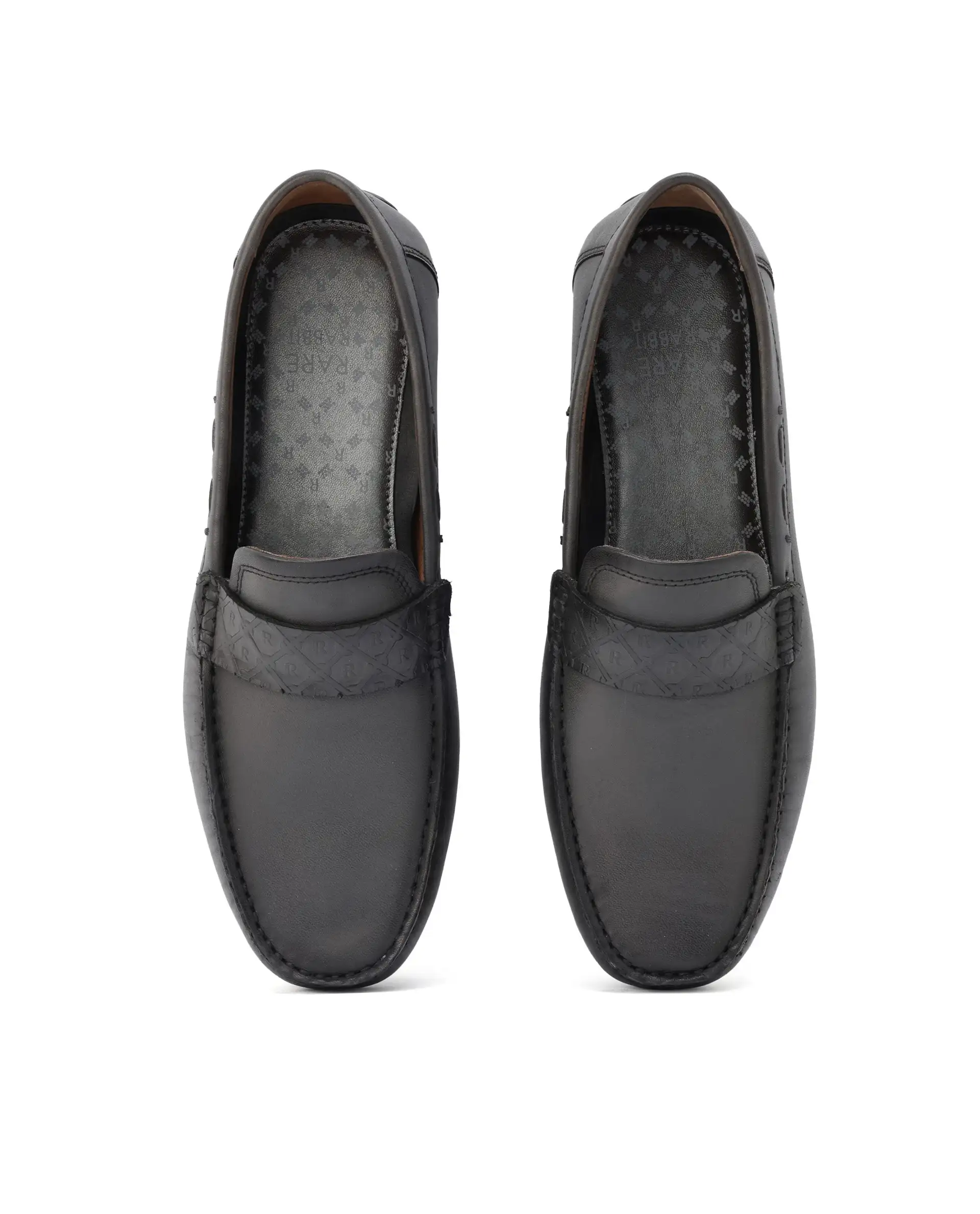 Rare Rabbit Men's Bold Dark Olive Slip-On Monotone Genuine Leather Driver Moccasin - Image 4