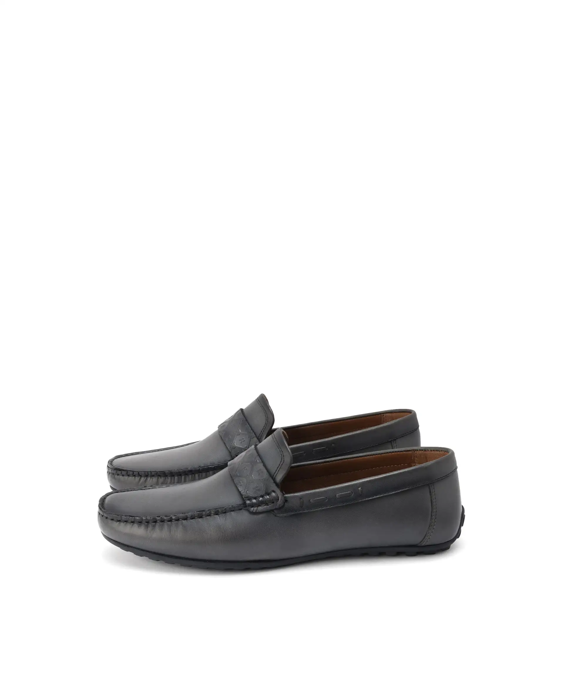 Rare Rabbit Men's Bold Dark Olive Slip-On Monotone Genuine Leather Driver Moccasin - Image 5