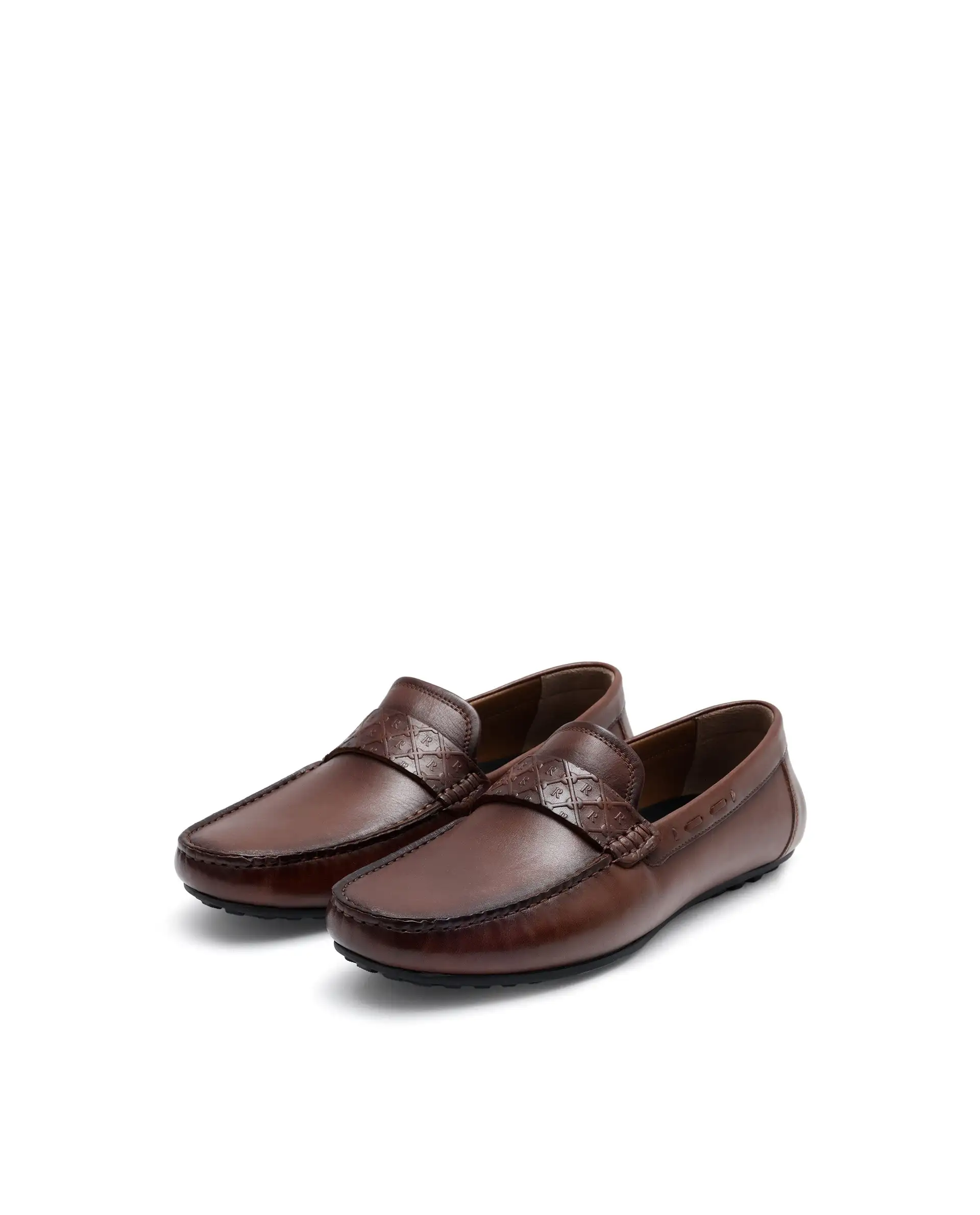 Rare Rabbit Men's Bold Tan Slip-On Monotone Genuine Leather Driver Moccasin - Image 3