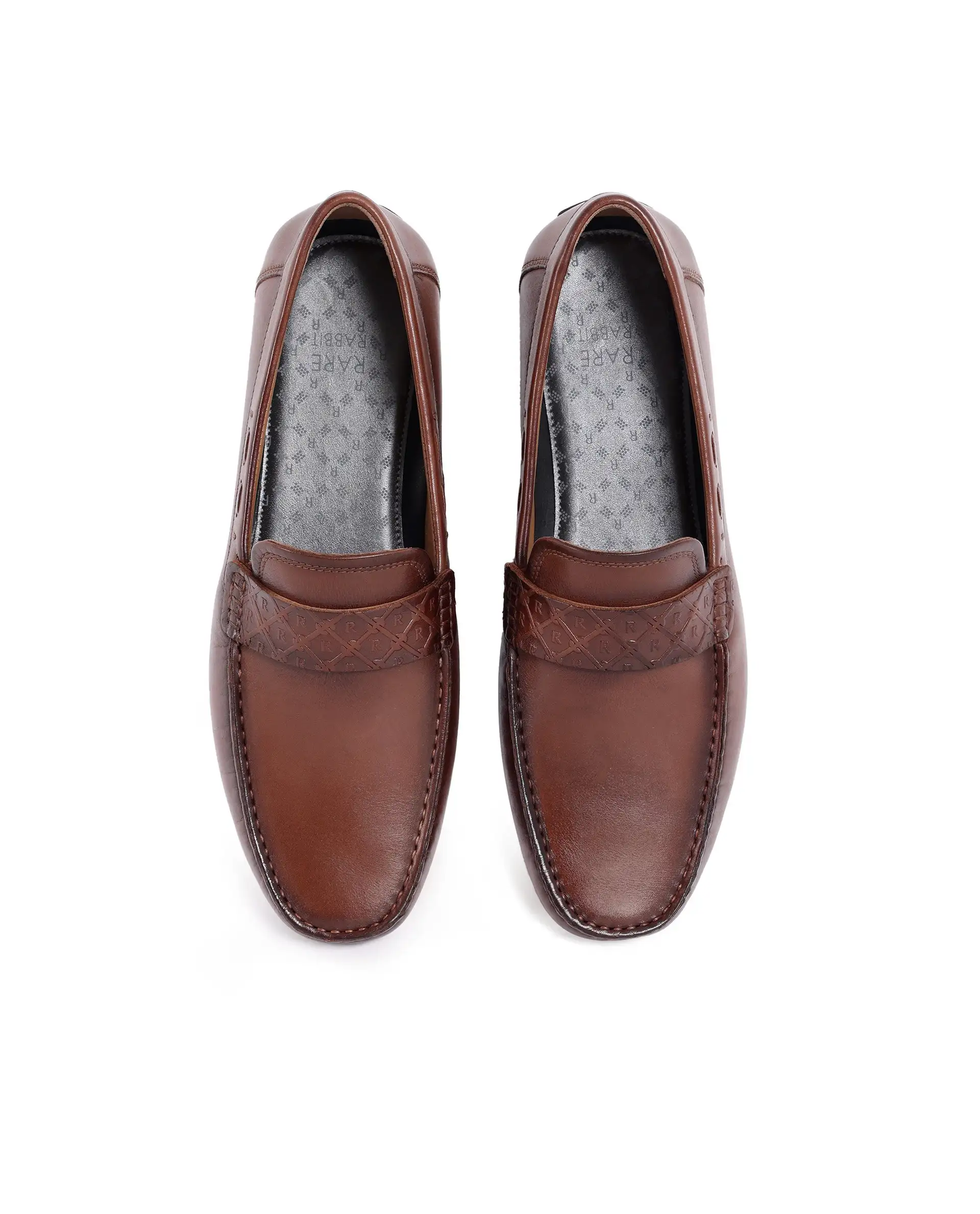 Rare Rabbit Men's Bold Tan Slip-On Monotone Genuine Leather Driver Moccasin - Image 4