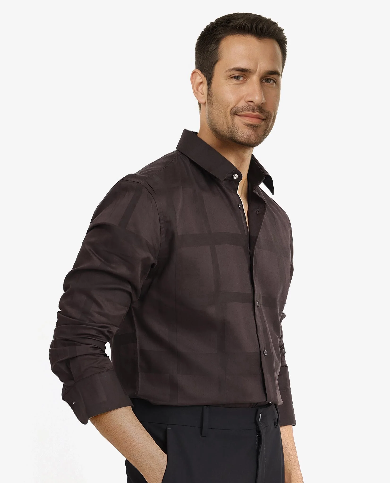 Rare Rabbit Men's Bolin Dark Brown Cotton Striped Print Regular Fit Full Sleeve Collared Shirt - Image 5