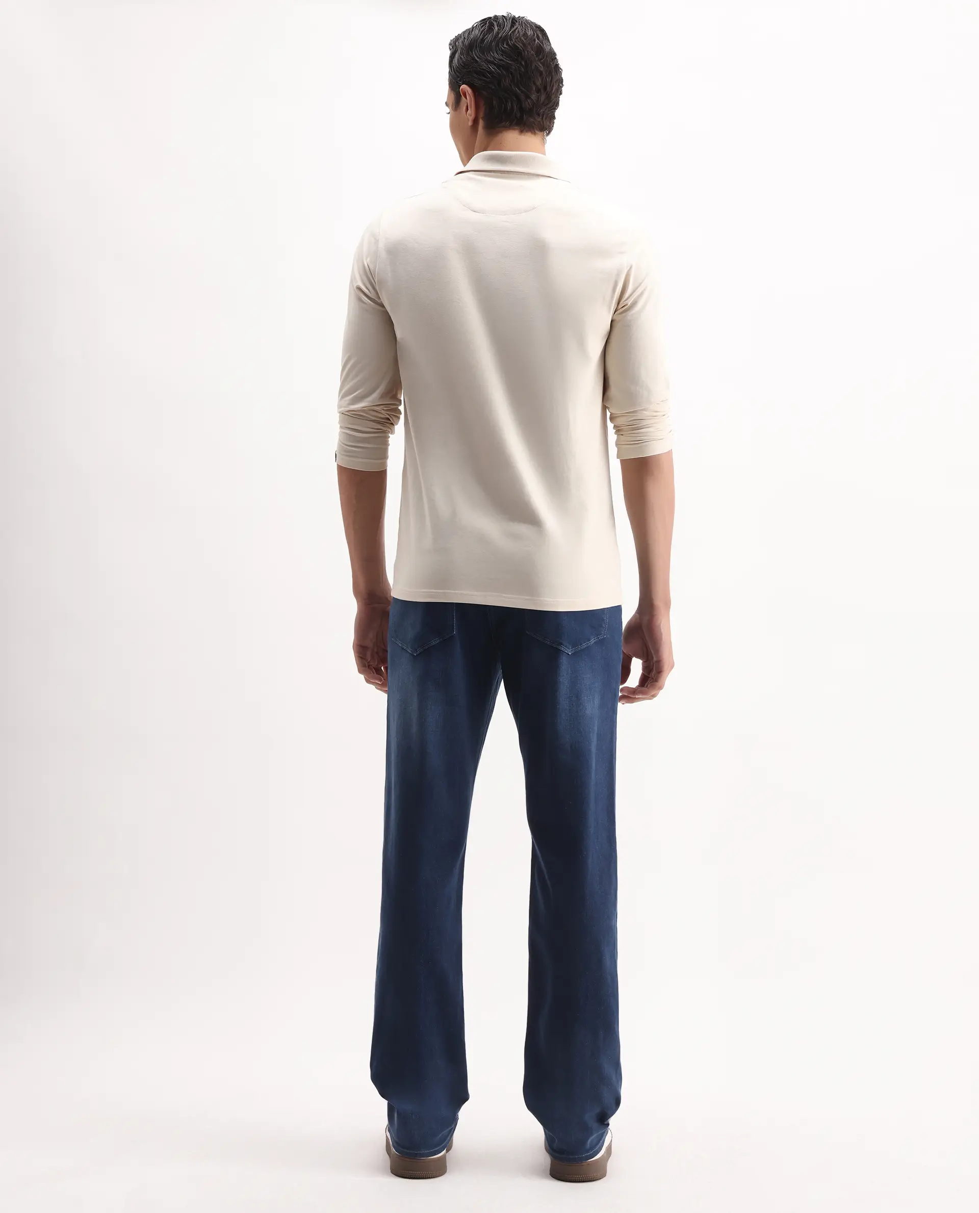 Rare Rabbit Men's Bolt Blue Cotton Blend Plain Morris Regular Fit Jeans - Image 6