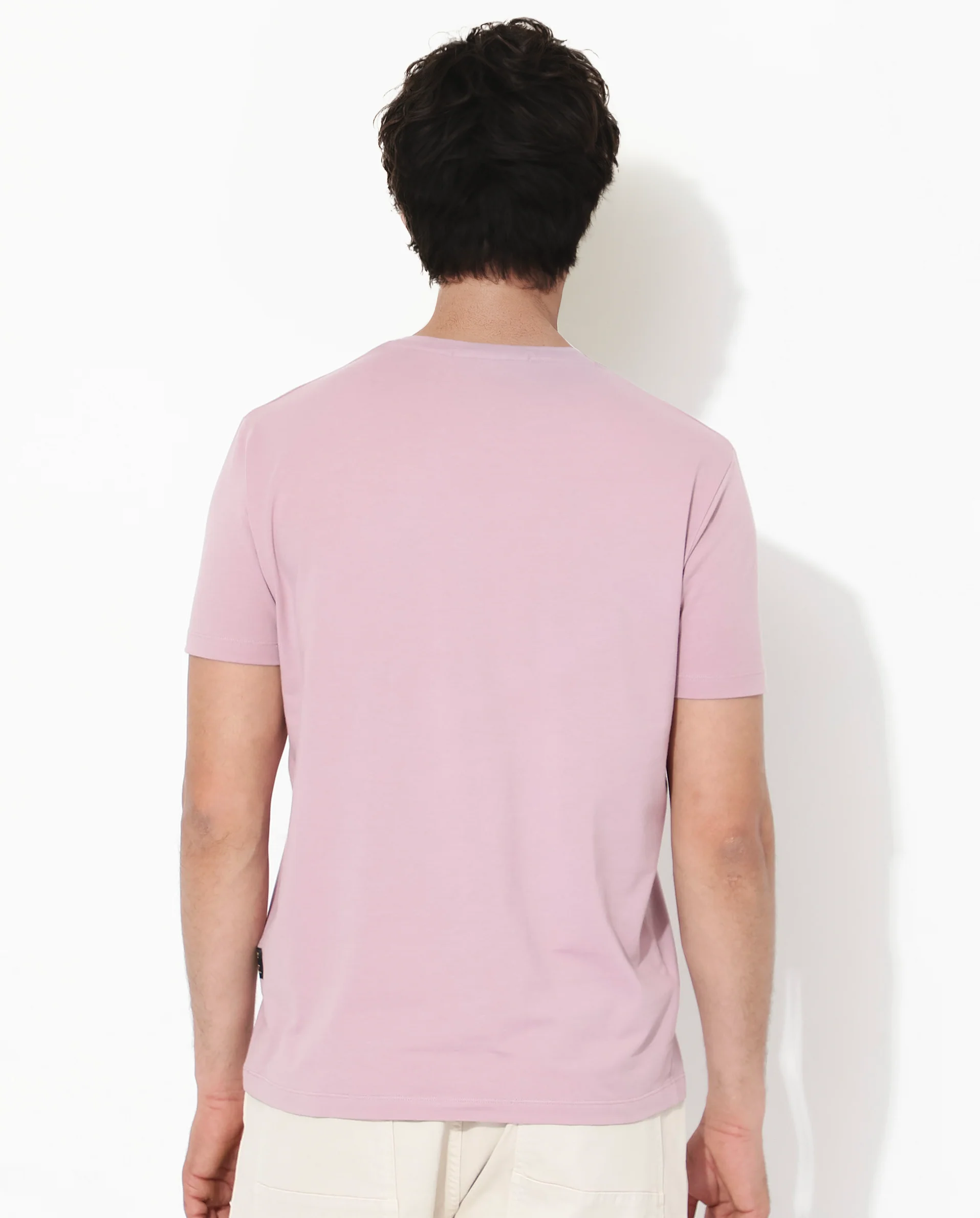 Rare Rabbit Articale Mens Bolt Dusky Pink Cotton Lycra Fabric Short Sleeve Crew Neck Regular Fit Graphic Print T-Shirt - Image 7
