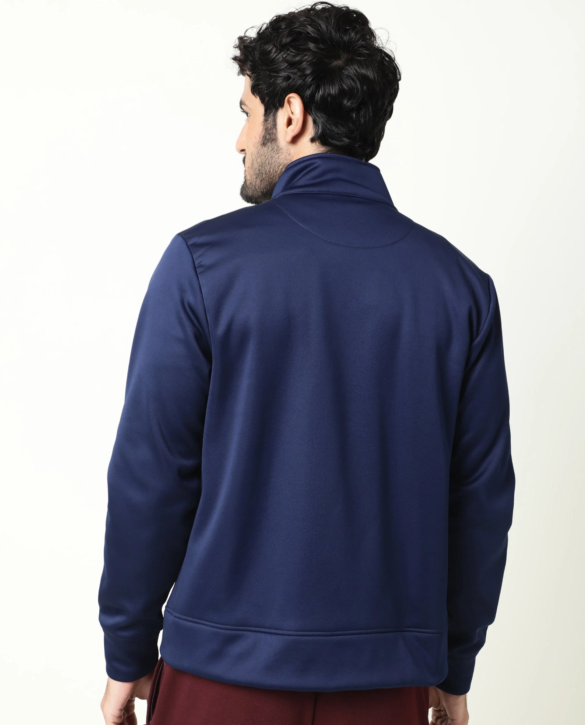 Rare Rabbit Men's Bond Dark Blue Polyester Plain Regular Fit Full Sleeve High Neck Jacket - Image 9
