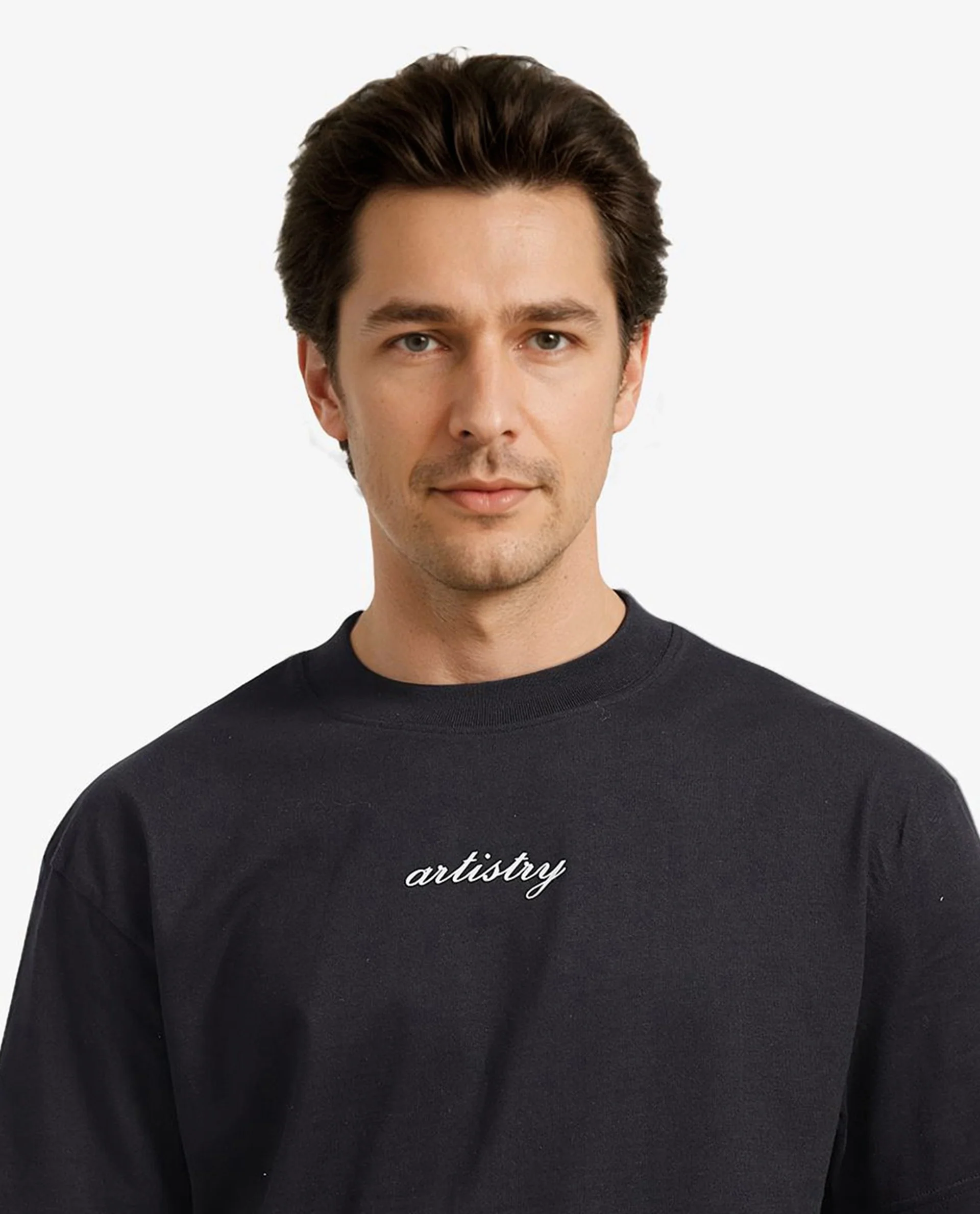 Rare Rabbit Men's Bonz-1 Black Cotton Graphic Print Oversized Fit Half Sleeve Crew Neck T-Shirt - Image 8