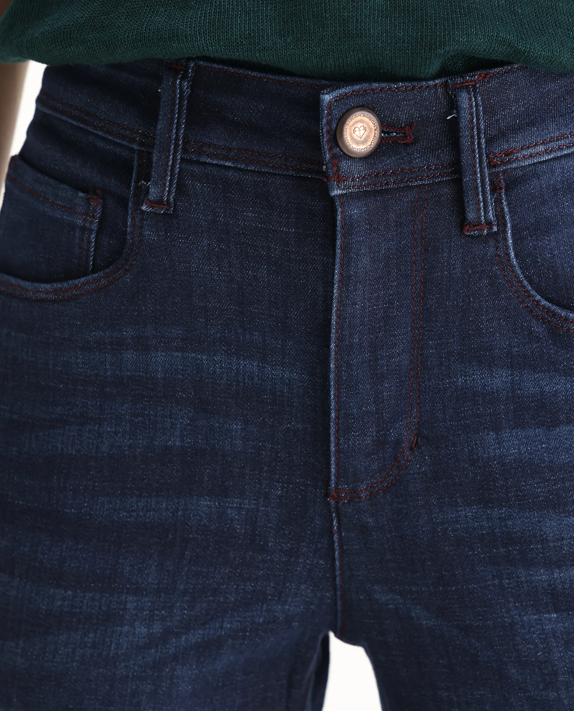 Rareism Women's Booter Blue Cotton Blend Plain Ankle Length CLASSIC BOOTCUT Jeans - Image 3