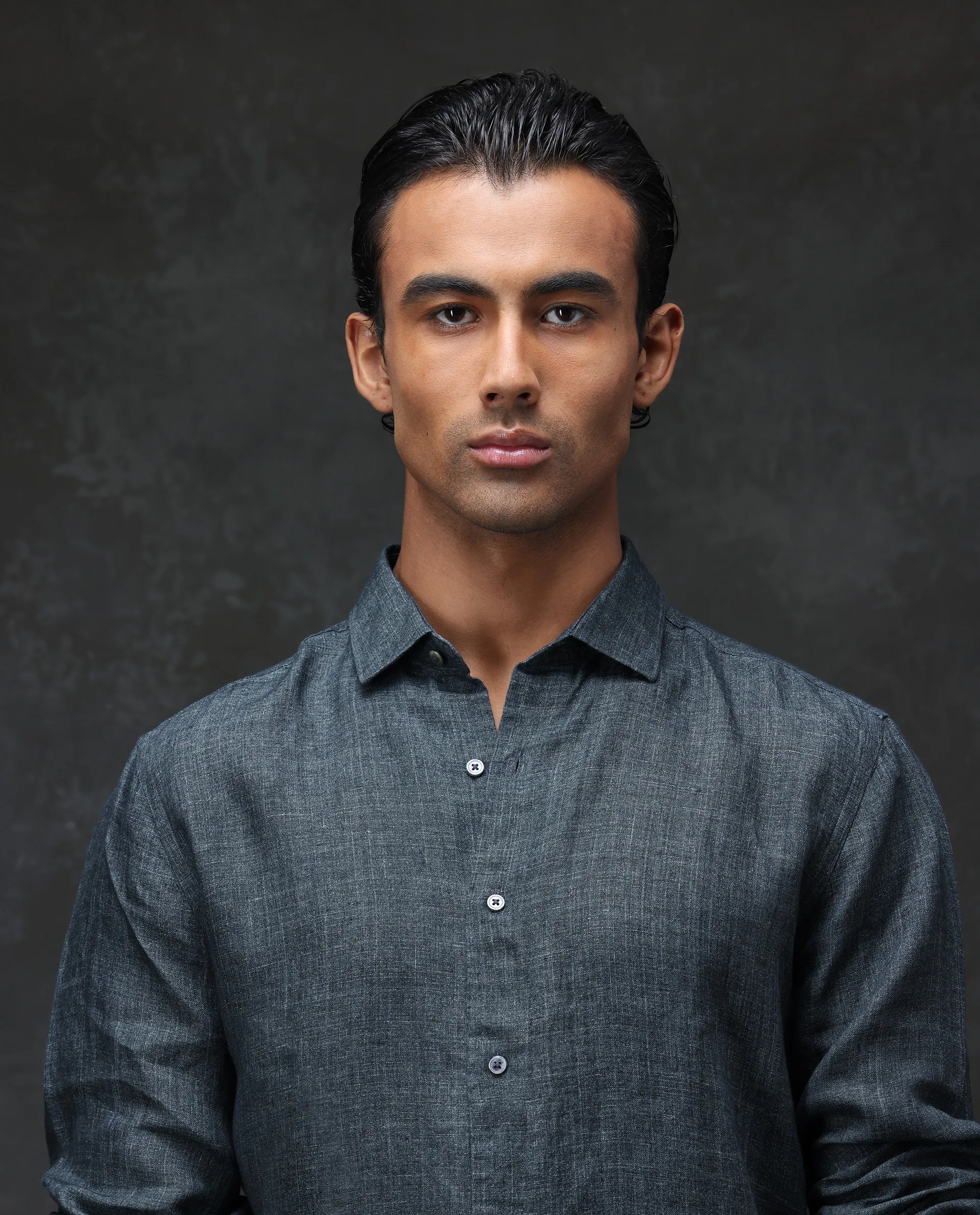 Rare Rabbit Men's Borium Green 100% Linen Plain Regular Fit Full Sleeve Collared Shirt - Image 7