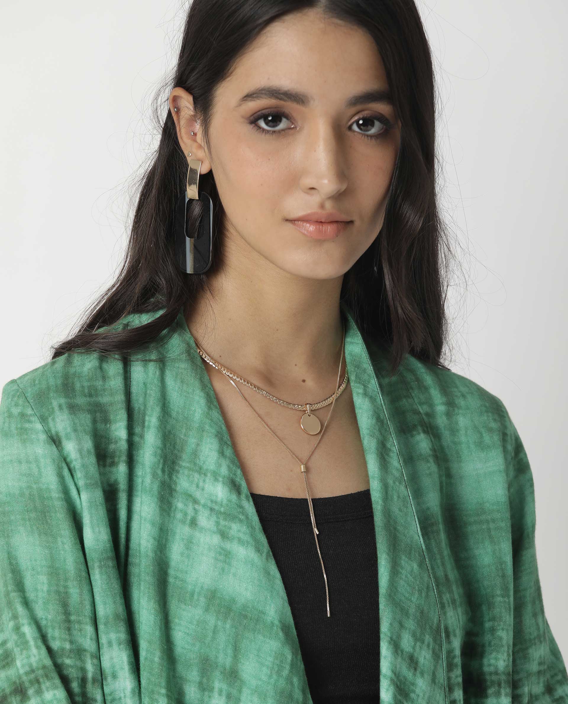 Rareism Women's Boss Green Cotton Collarless Regular Fit Outer Wear - Image 18