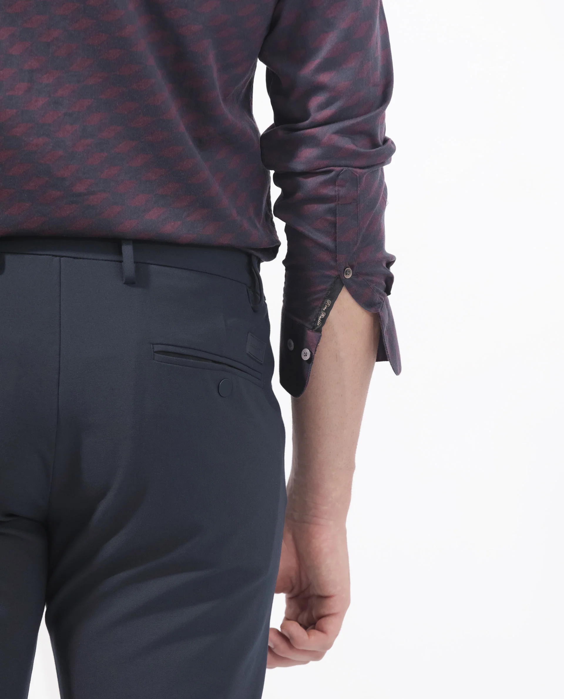 Rare Rabbit Men's Botcheyy Maroon Cotton Geometric Print Regular Fit Full Sleeve Collared Shirt - Image 9