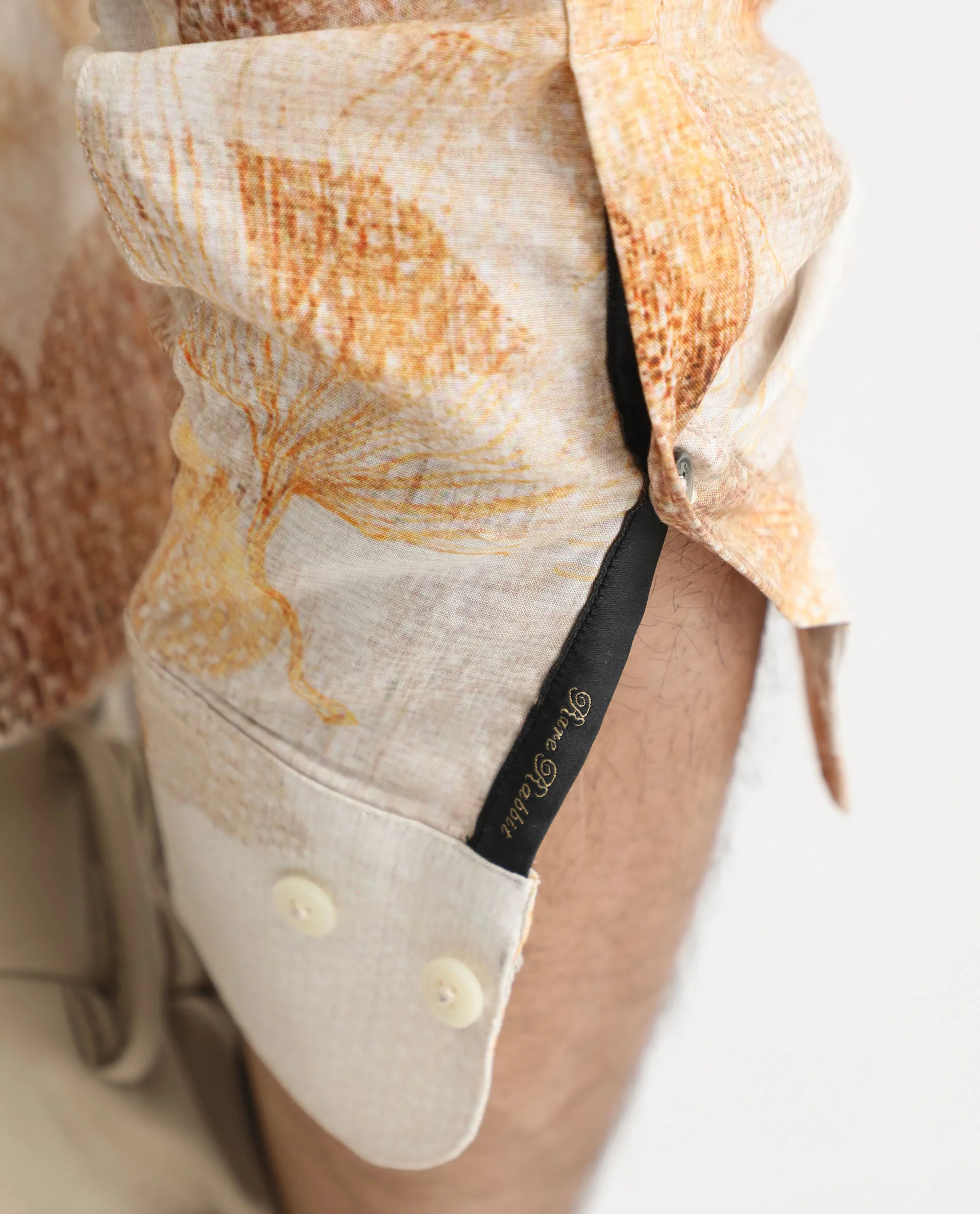 Rare Rabbit Men's Bourbon Beige Viscose Floral Print Regular Fit Full Sleeve Collared Shirt - Image 4