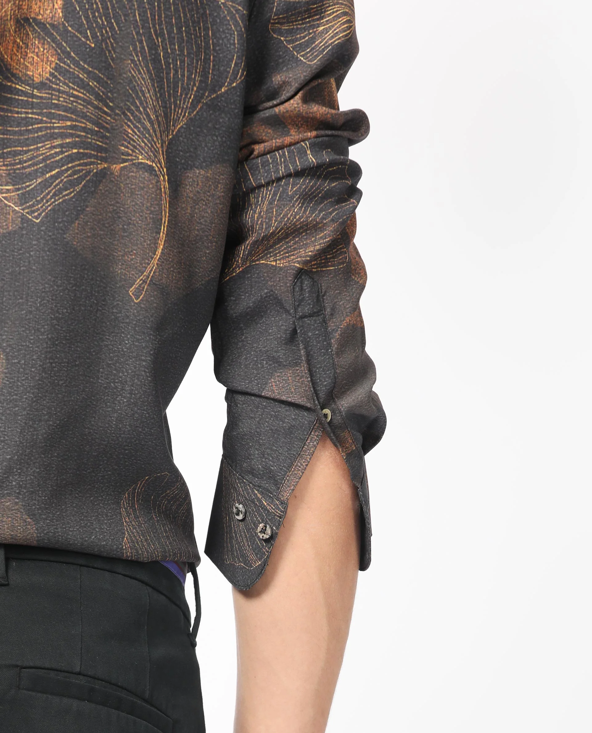 Rare Rabbit Men's Bourbon Black Viscose Floral Print Regular Fit Full Sleeve Collared Shirt - Image 8