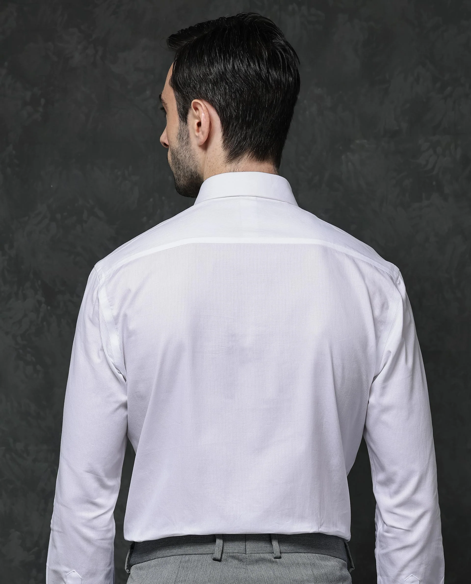 Rare Rabbit Men's Bovec White Cotton Textured Regular Fit Full Sleeve Collared Shirt - Image 11