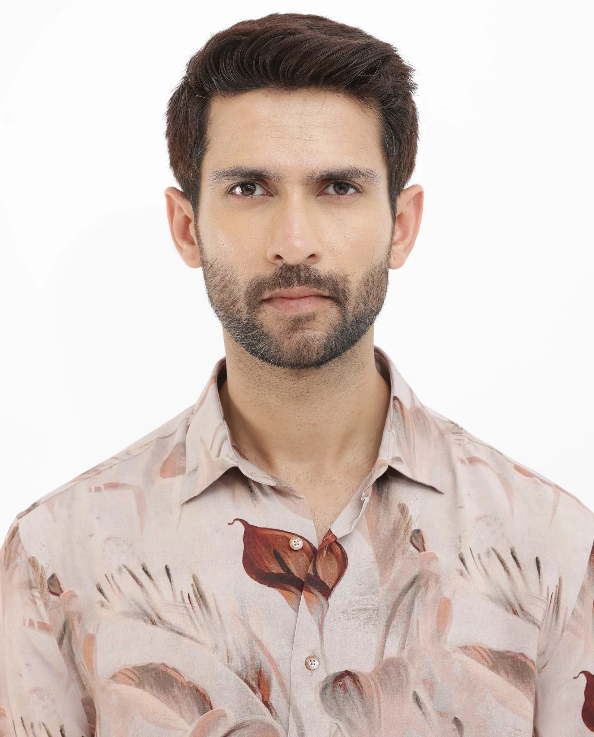 Rare Rabbit Men's Bowon Ss Light Brown Viscose Tropical Print Boxy Fit Half Sleeve Collared Shirt - Image 11