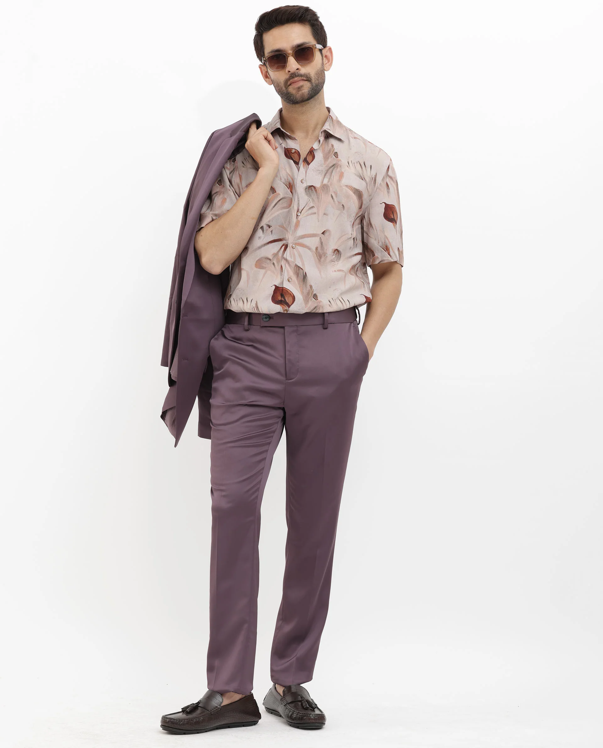 Rare Rabbit Men's Bowon Ss Light Brown Viscose Tropical Print Boxy Fit Half Sleeve Collared Shirt - Image 2