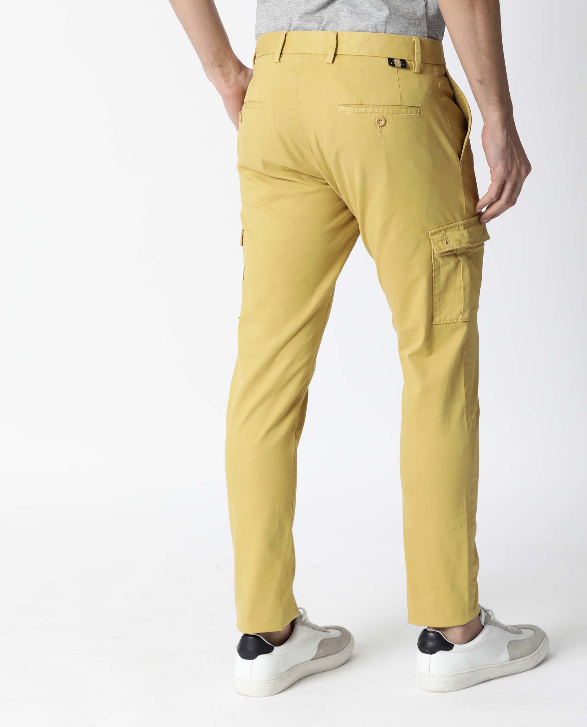 Rare Rabbit Men's Box Yellow Cotton Plain Slim Fit Trouser - Image 5