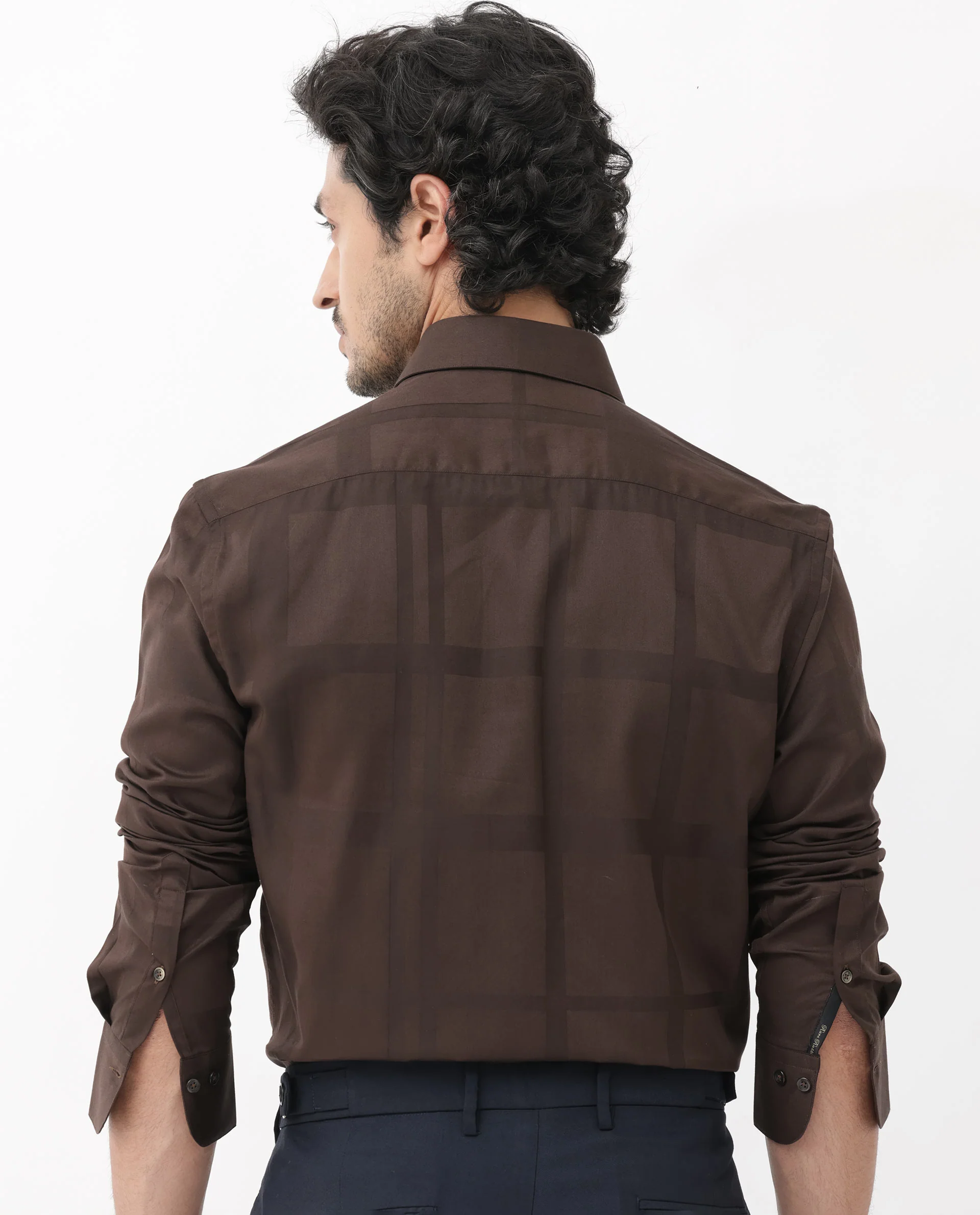 Rare Rabbit Men's Boxline5 Brown Cotton Blend Checked Print Regular Fit Full Sleeve Collared Shirt - Image 9