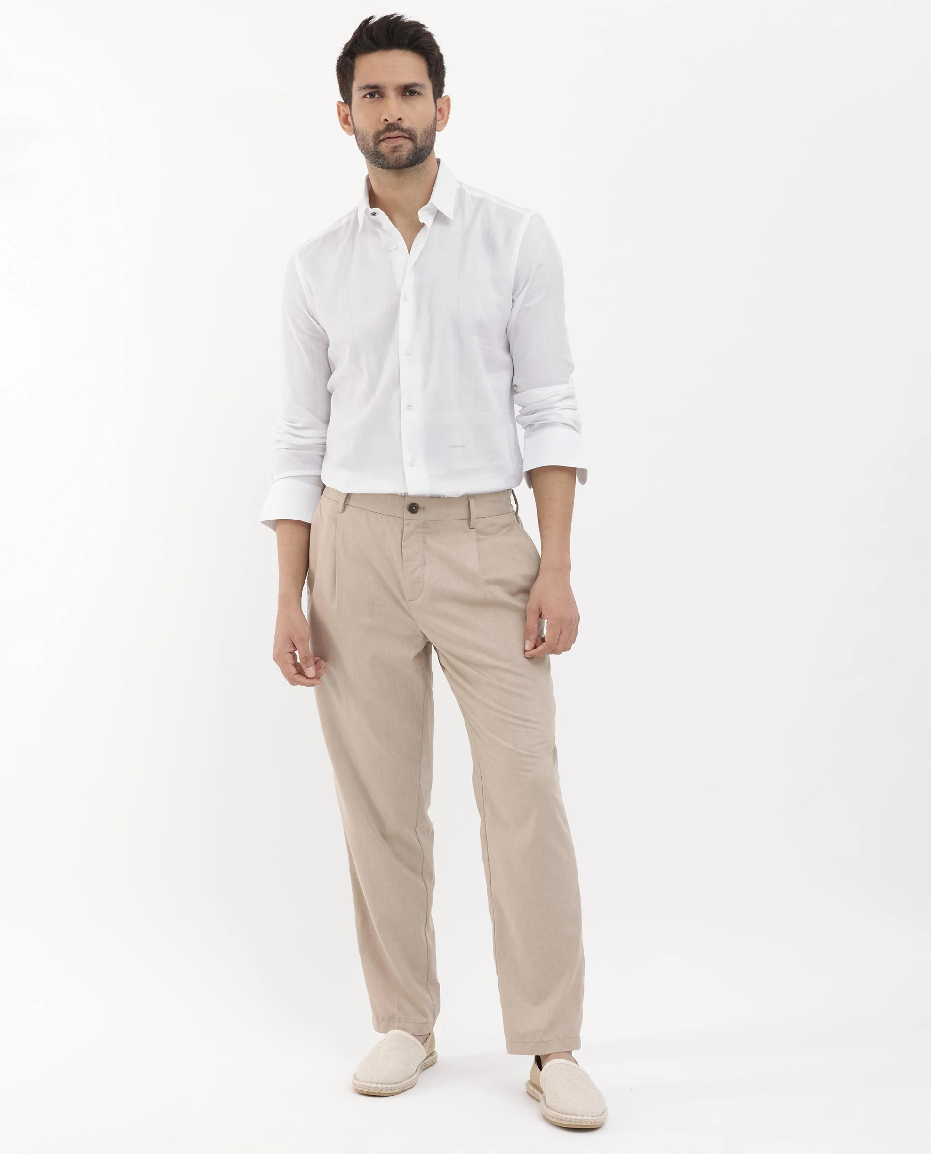 Rare Rabbit Men's Boxline 5 White Cotton Blend Checked Print Regular Fit Full Sleeve Collared Shirt - Image 2